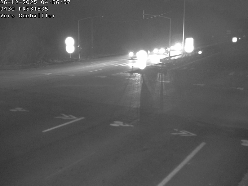 Webcam sur la D430 à la sortie de Mulhouse, à la jonction avec la D20 à Kingersheim. Vue orientée vers Guebwiller