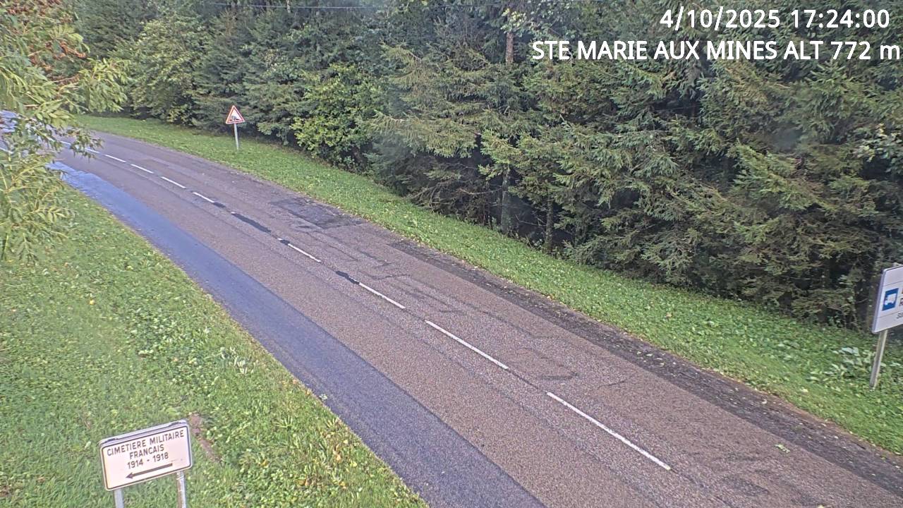 <h2>Webcam du col de Saint-Marie dans les Vosges à Saint-Marie-aux-Mines. Vue orientée vers l'Alsace</h2>