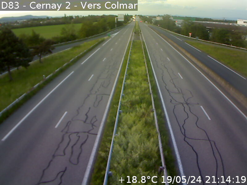 Webcam au niveau de Cerney sur la D83. Vue orientée vers Colmar