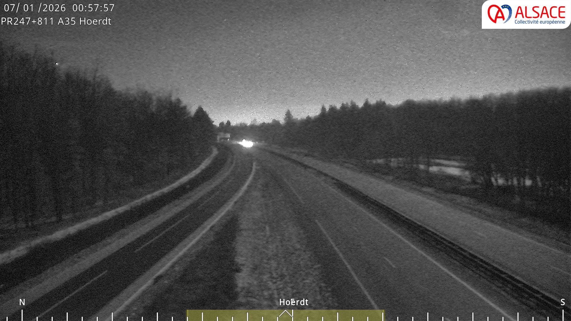 Caméra autoroute France - jonction A35/A4, Hoerdt direction Strasbourg
