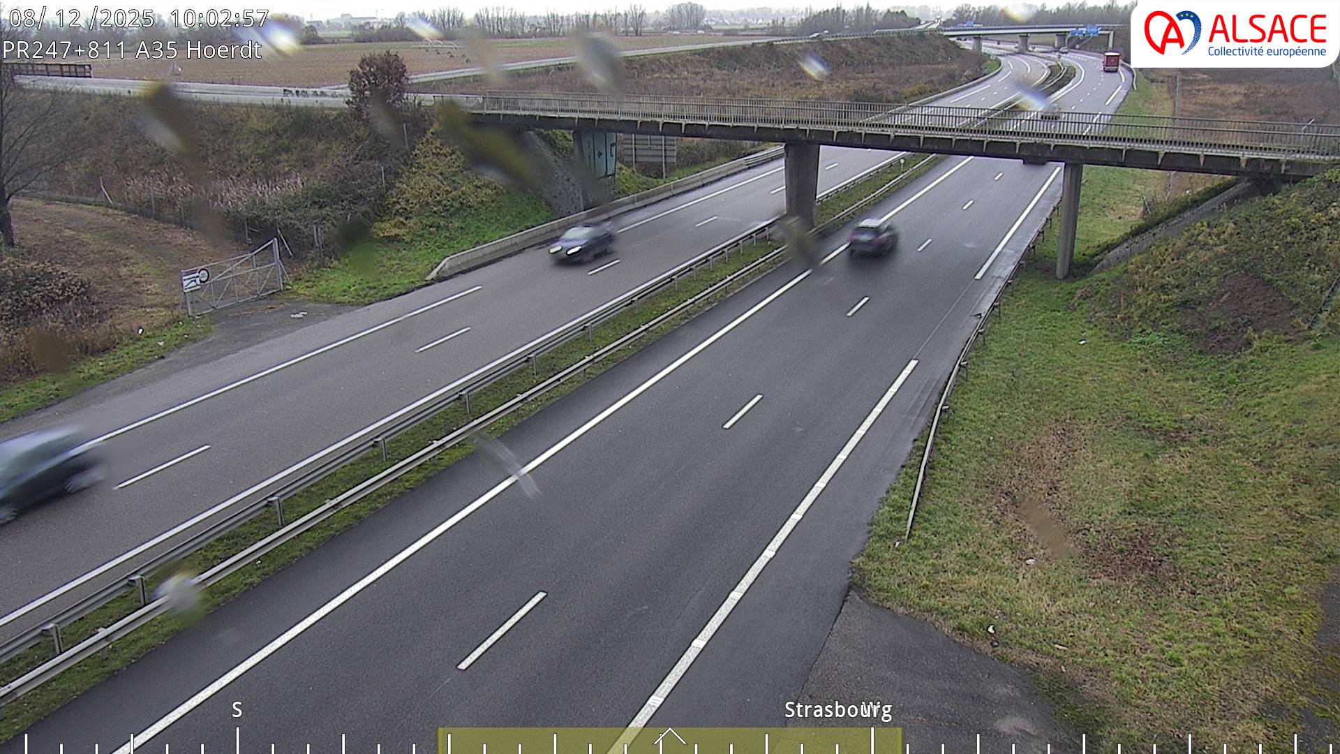 Caméra autoroute France - jonction A35/A4, Hoerdt direction Strasbourg