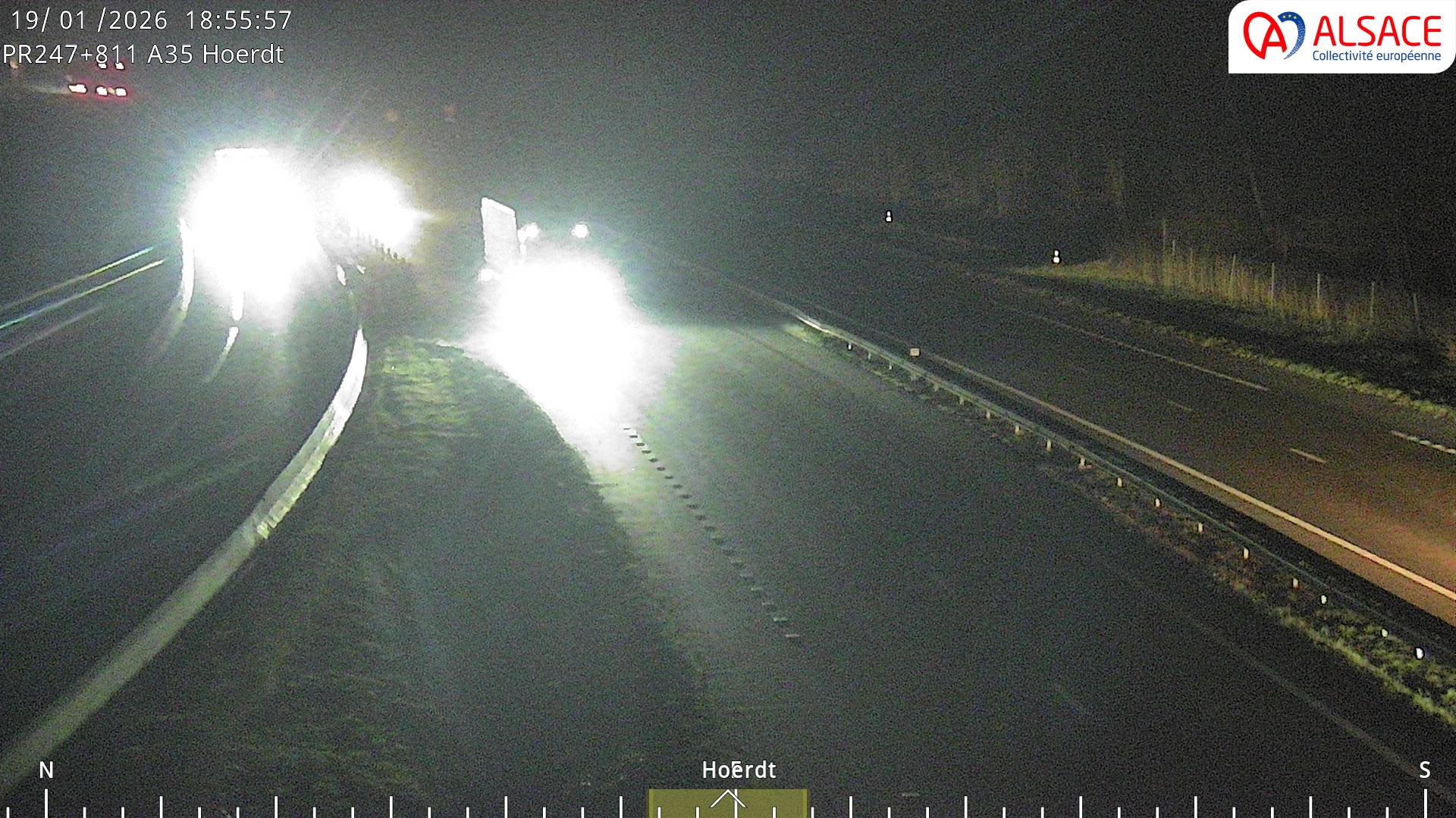 Caméra autoroute France - jonction A35/A4, Hoerdt direction Strasbourg