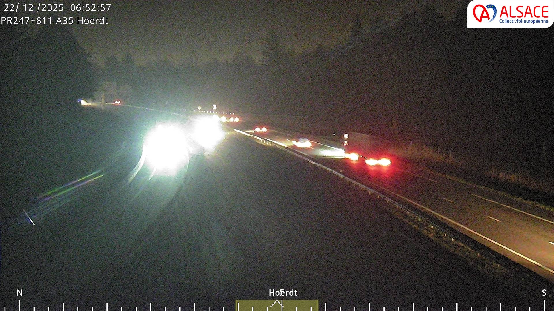 <h2>Caméra autoroute France - jonction A35/A4, Hoerdt direction Strasbourg</h2>