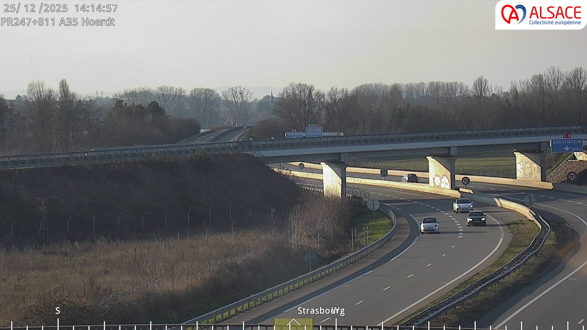 <h2>Caméra autoroute France - jonction A35/A4, Hoerdt direction Strasbourg</h2>
