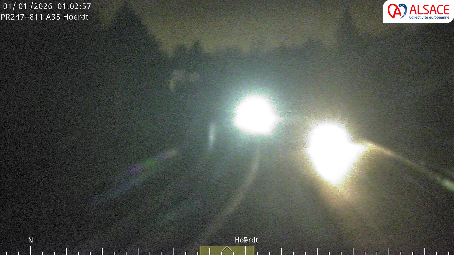 Caméra autoroute France - jonction A35/A4, Hoerdt direction Strasbourg