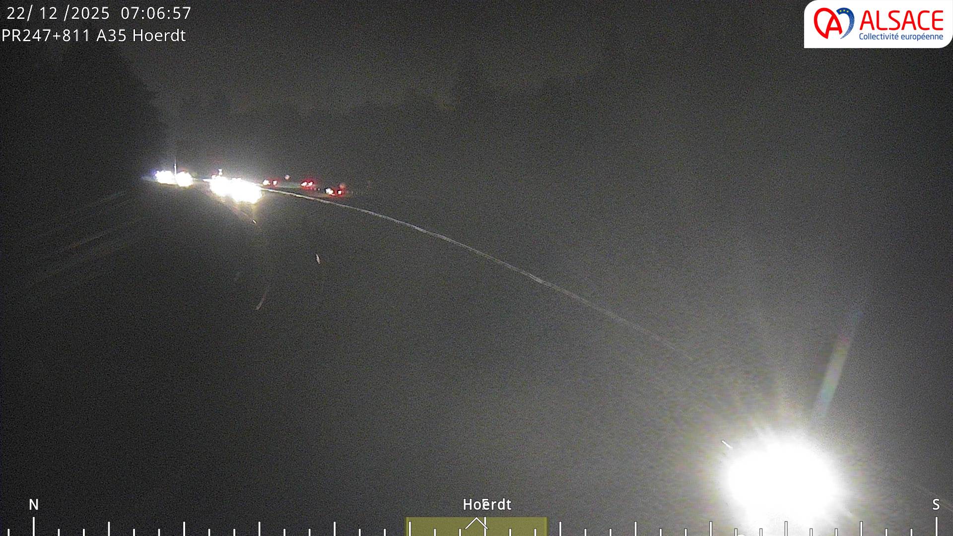 <h2>Caméra autoroute France - jonction A35/A4, Hoerdt direction Strasbourg</h2>