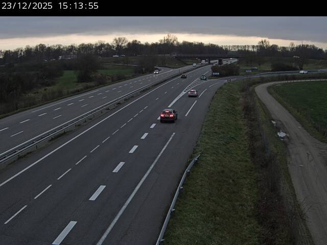 Webcam autoroute France - jonction A35 et D4 en venant de Karlsruhe ou Baden-Baden à Roppenheim, direction Strasbourg