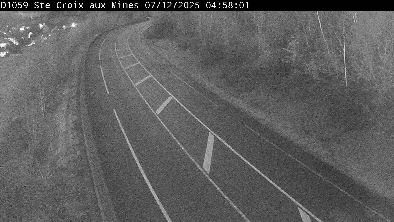 Webcam à Sainte-Croix-aux-Mines, à proximité de Saint-Marie-aux-Mines sur la D1059 (N59). Vue orientée vers l'est