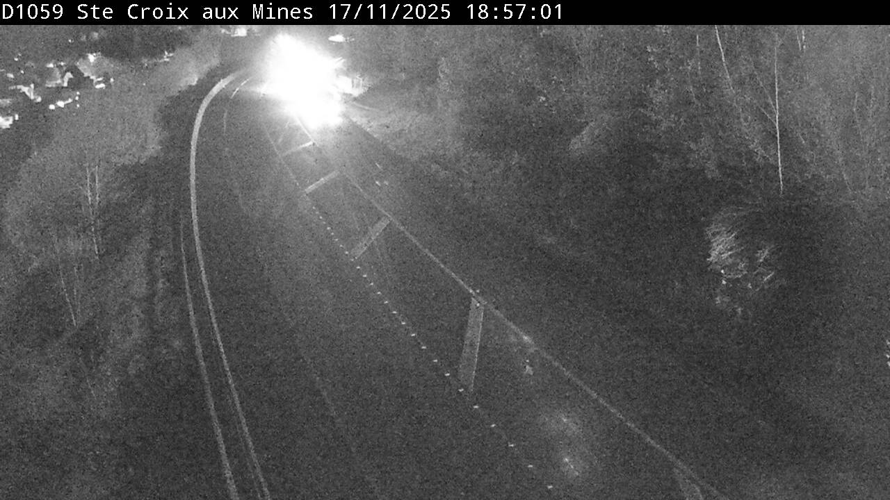 Webcam à Sainte-Croix-aux-Mines, à proximité de Saint-Marie-aux-Mines sur la D1059 (N59). Vue orientée vers l'est