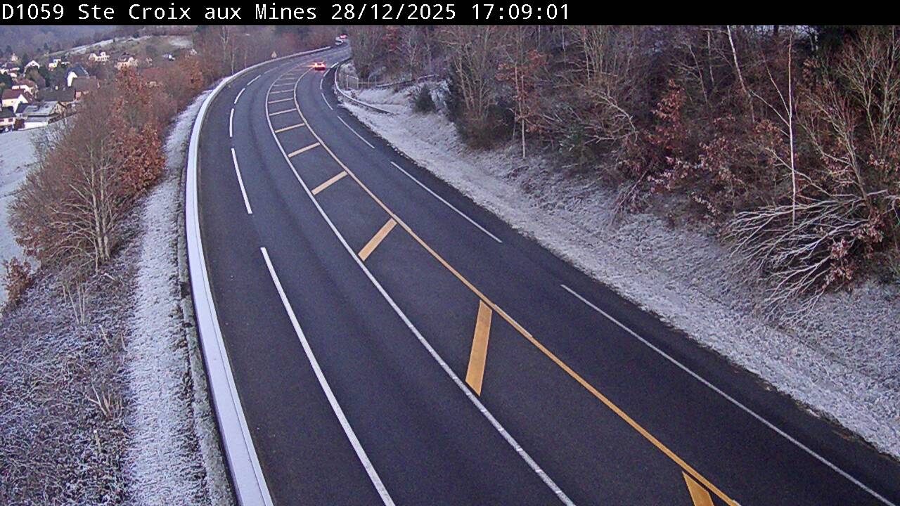Webcam à Sainte-Croix-aux-Mines, à proximité de Saint-Marie-aux-Mines sur la D1059 (N59). Vue orientée vers l'est