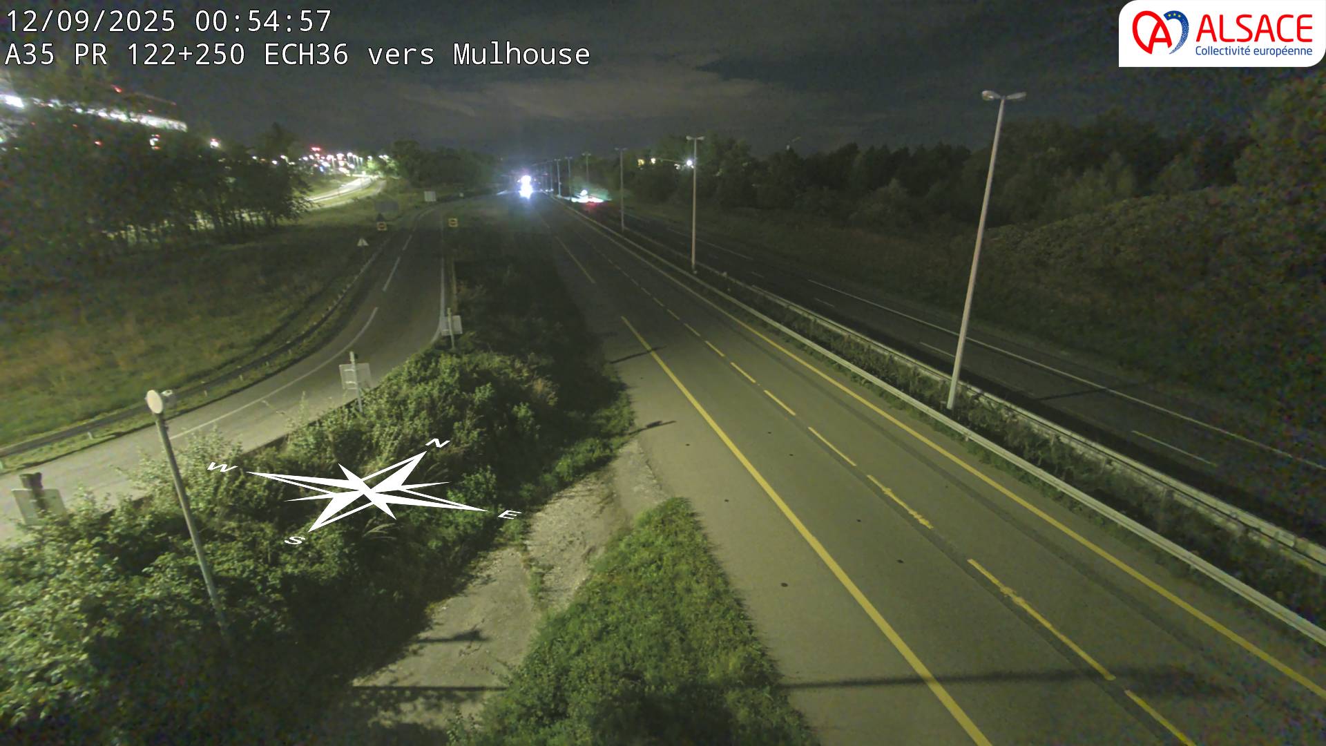 <h2>Caméra autoroute France - A35, Saint-Louis direction Suisse, à hauteur de l'EuroAirport Basel-Mulhouse-Freiburg</h2>