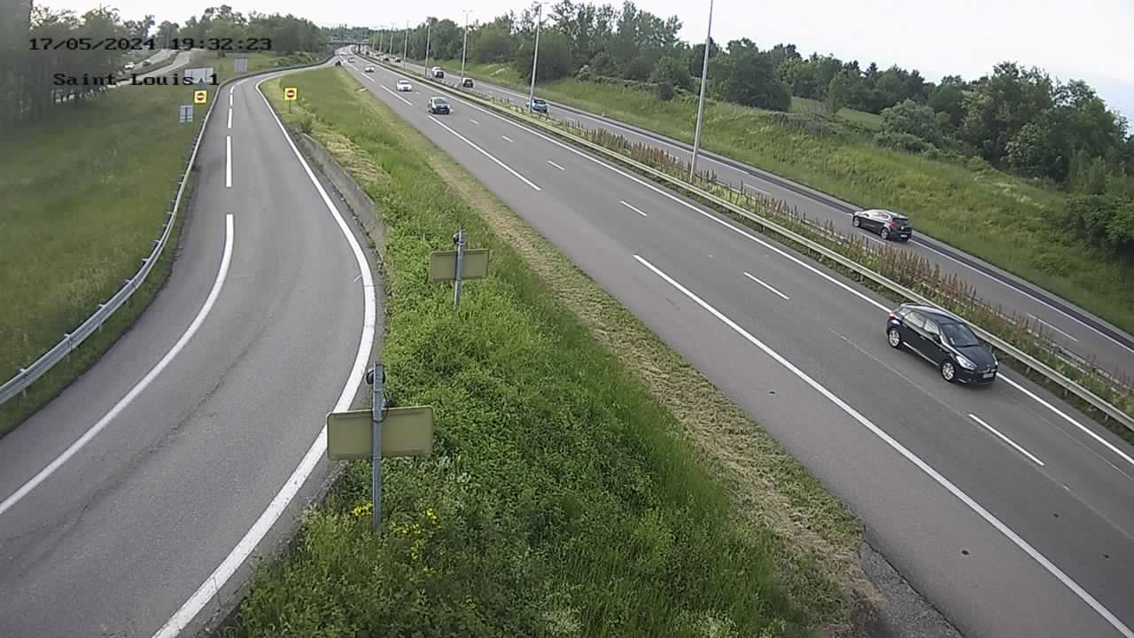 <h2>Caméra autoroute France - A35, Saint-Louis direction Suisse, à hauteur de l'EuroAirport Basel-Mulhouse-Freiburg</h2>