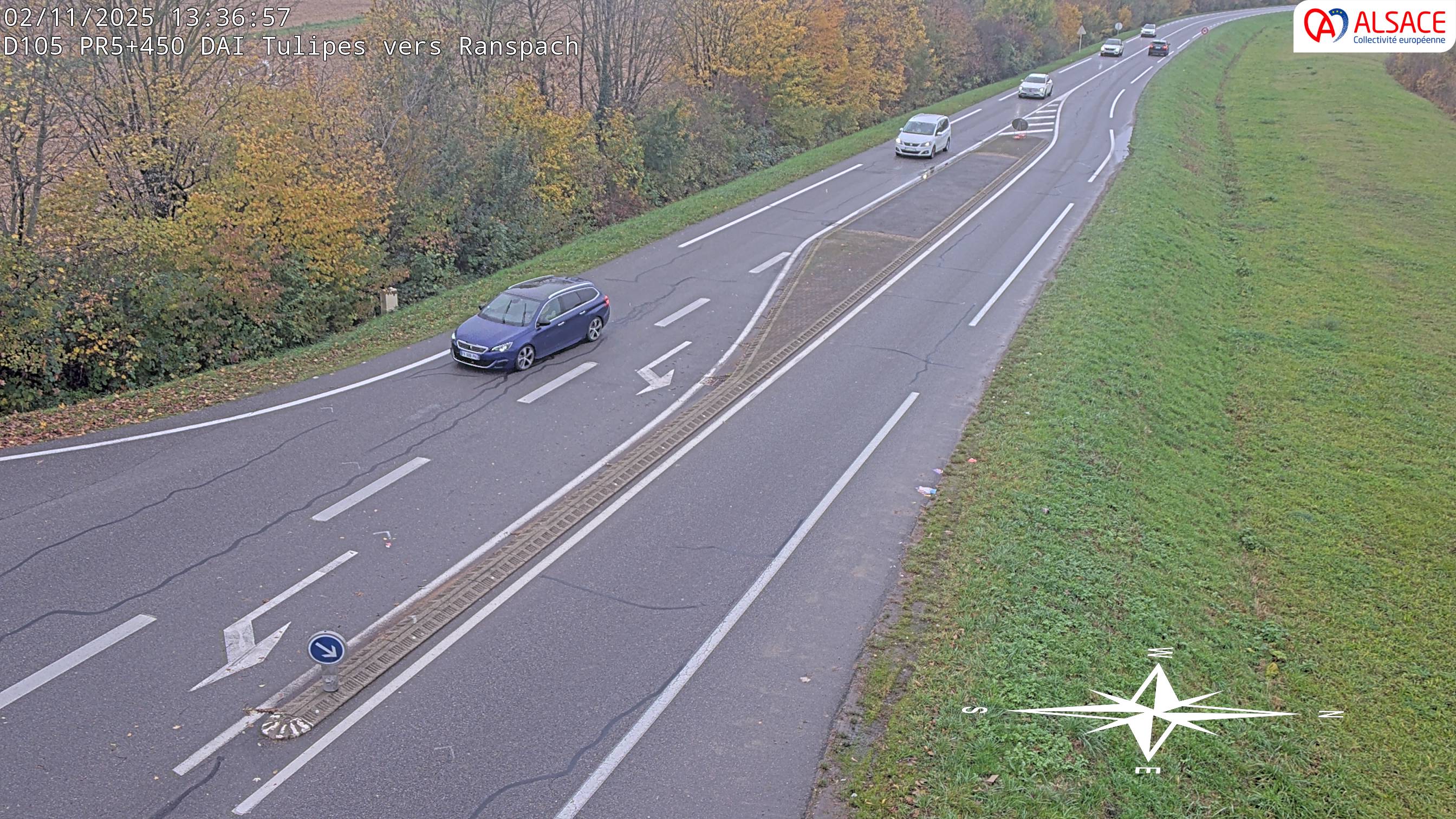 Caméra autoroute France - A35, Saint-Louis direction Mulhouse, à hauteur de la plate-forme