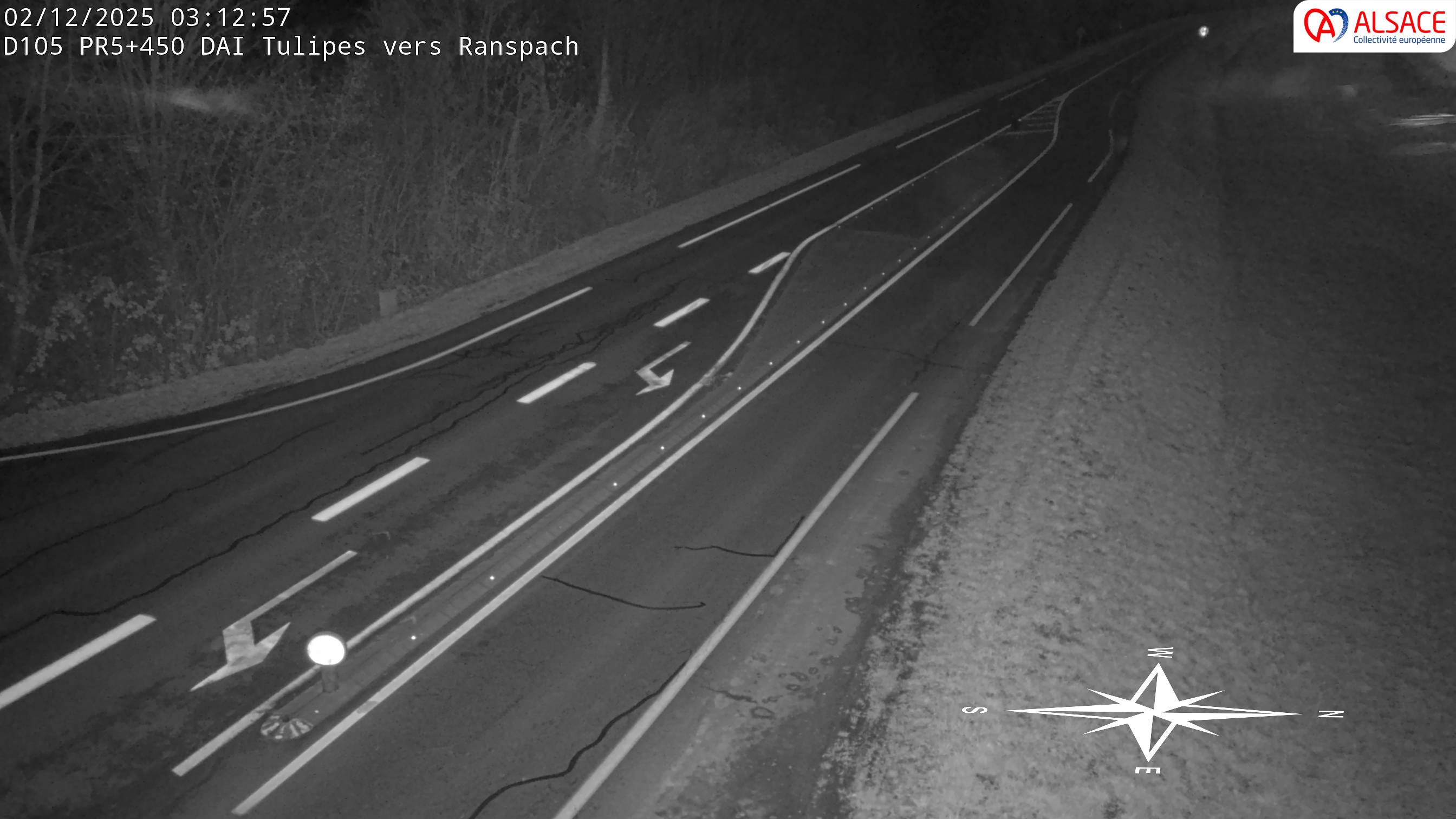 Caméra autoroute France - A35, Saint-Louis direction Mulhouse, à hauteur de la plate-forme