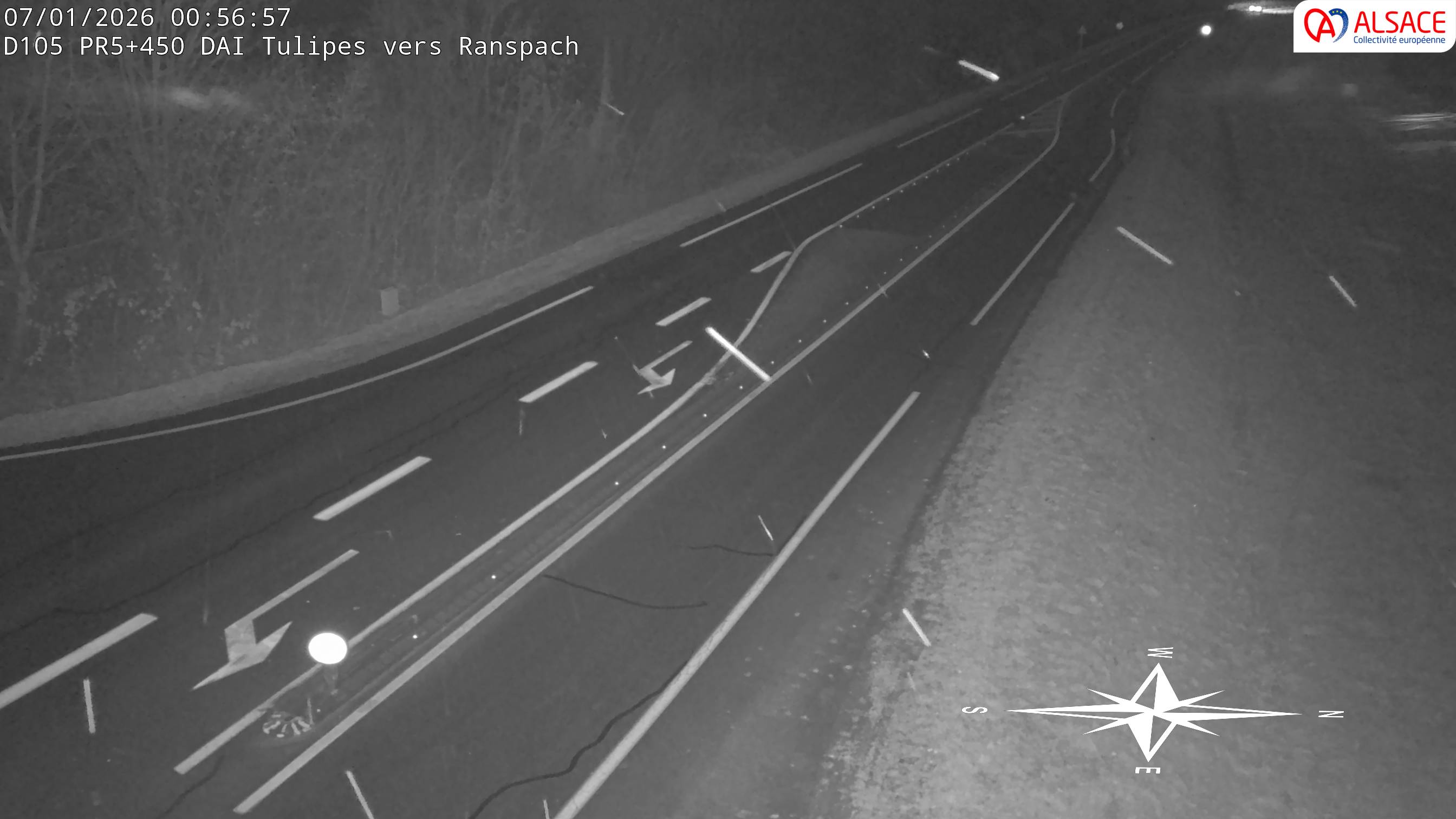 Caméra autoroute France - A35, Saint-Louis direction Mulhouse, à hauteur de la plate-forme