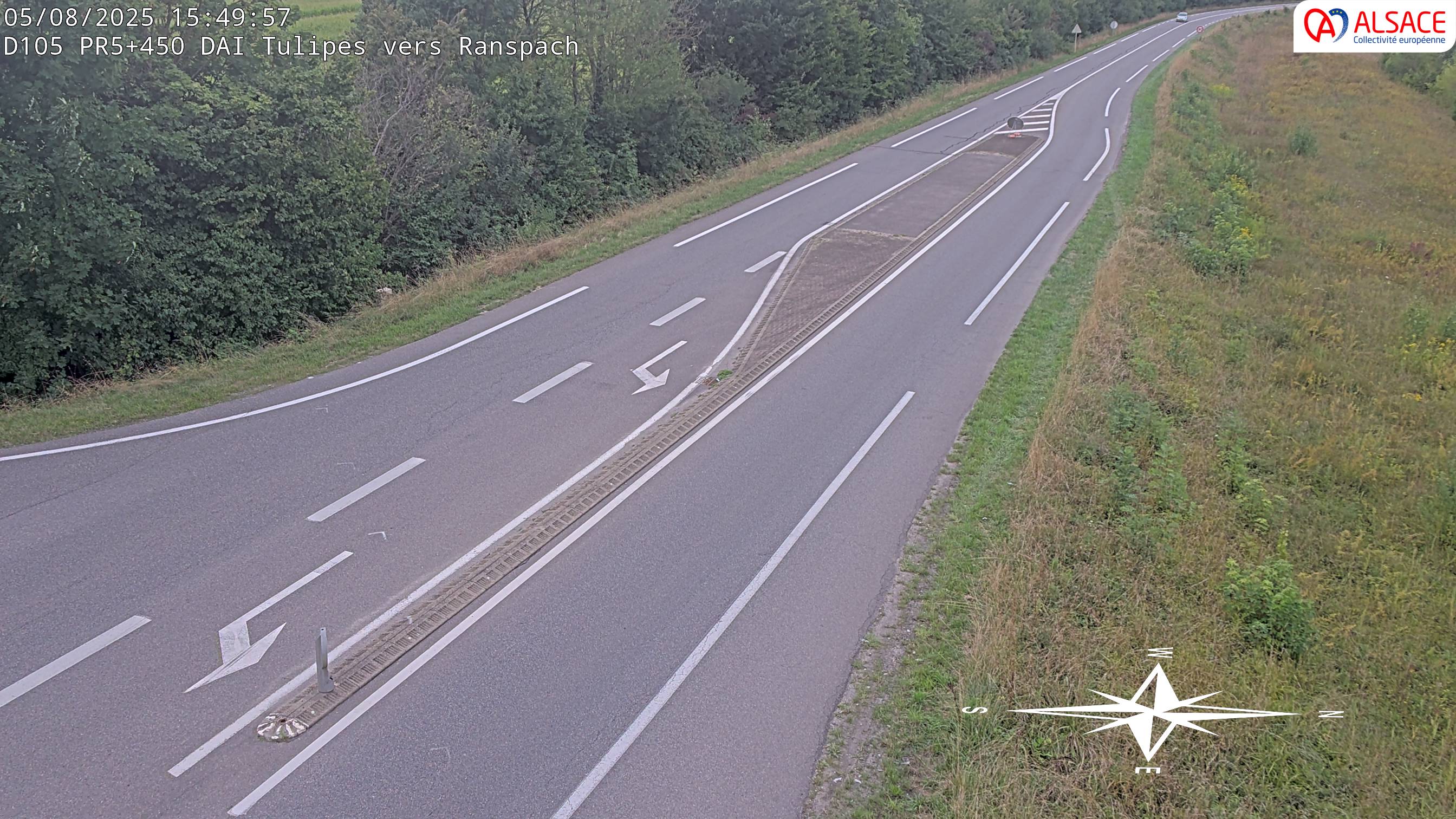 Caméra autoroute France - A35, Saint-Louis direction Mulhouse, à hauteur de la plate-forme