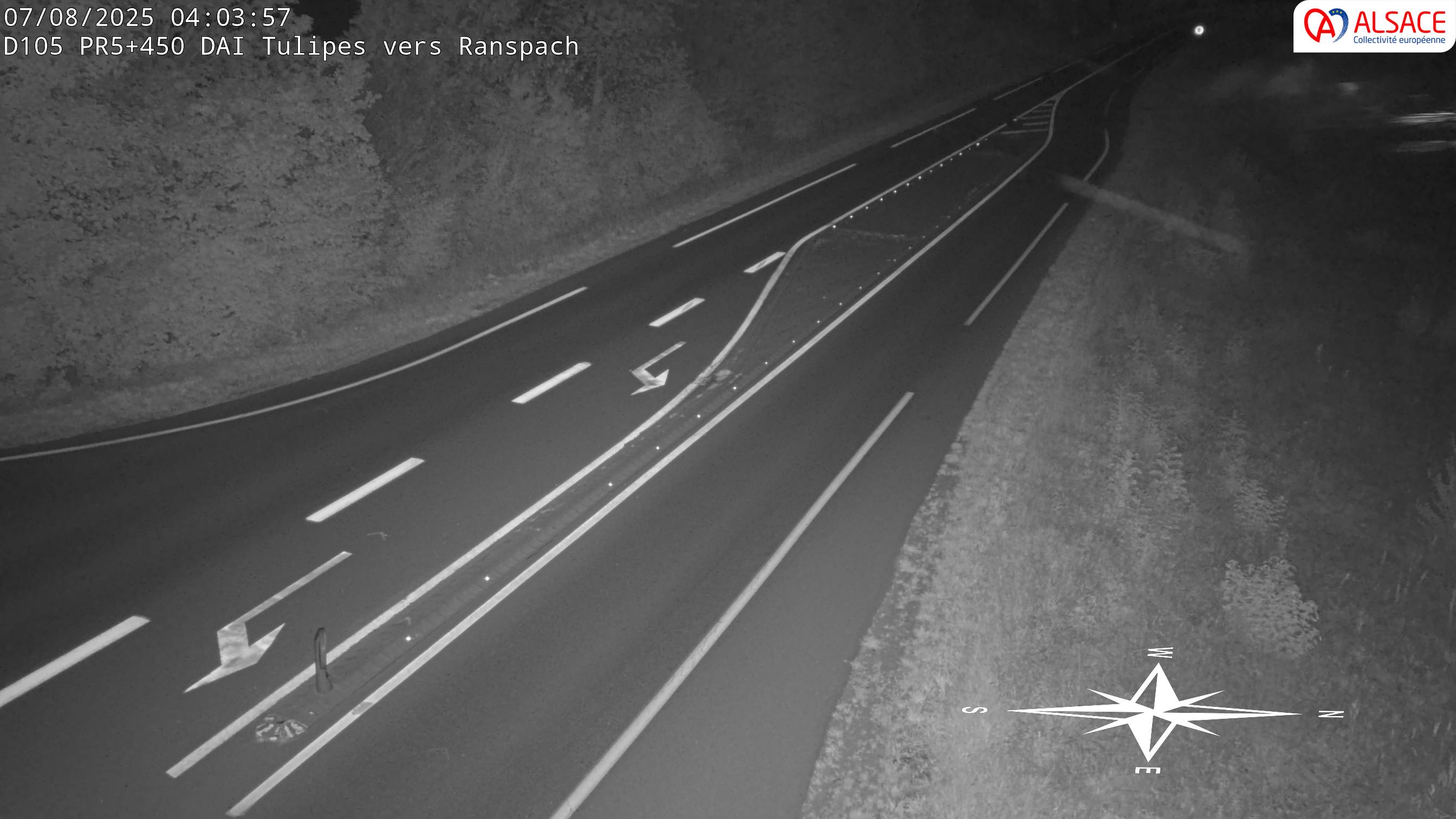 Caméra autoroute France - A35, Saint-Louis direction Mulhouse, à hauteur de la plate-forme