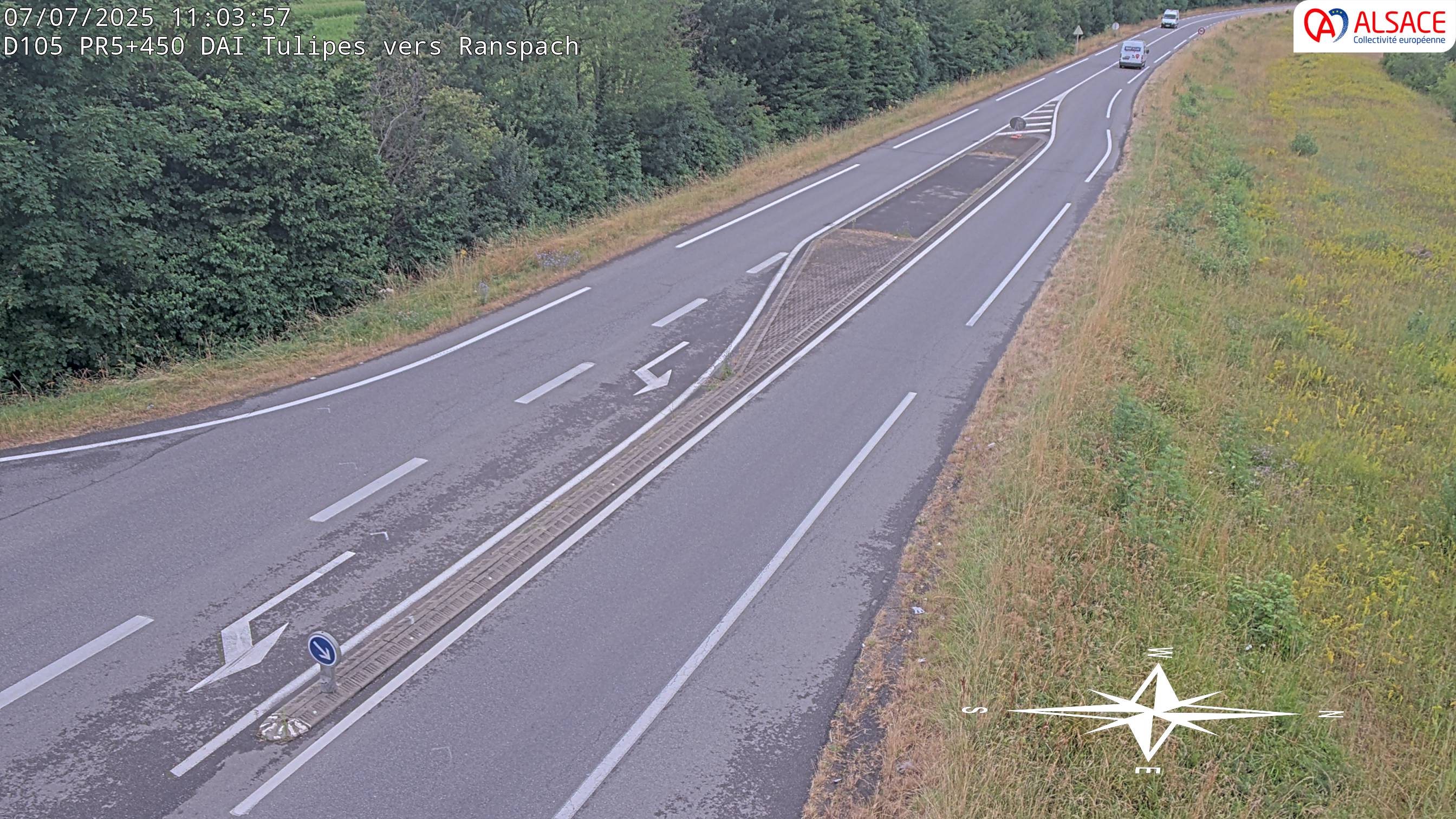 Caméra autoroute France - A35, Saint-Louis direction Mulhouse, à hauteur de la plate-forme