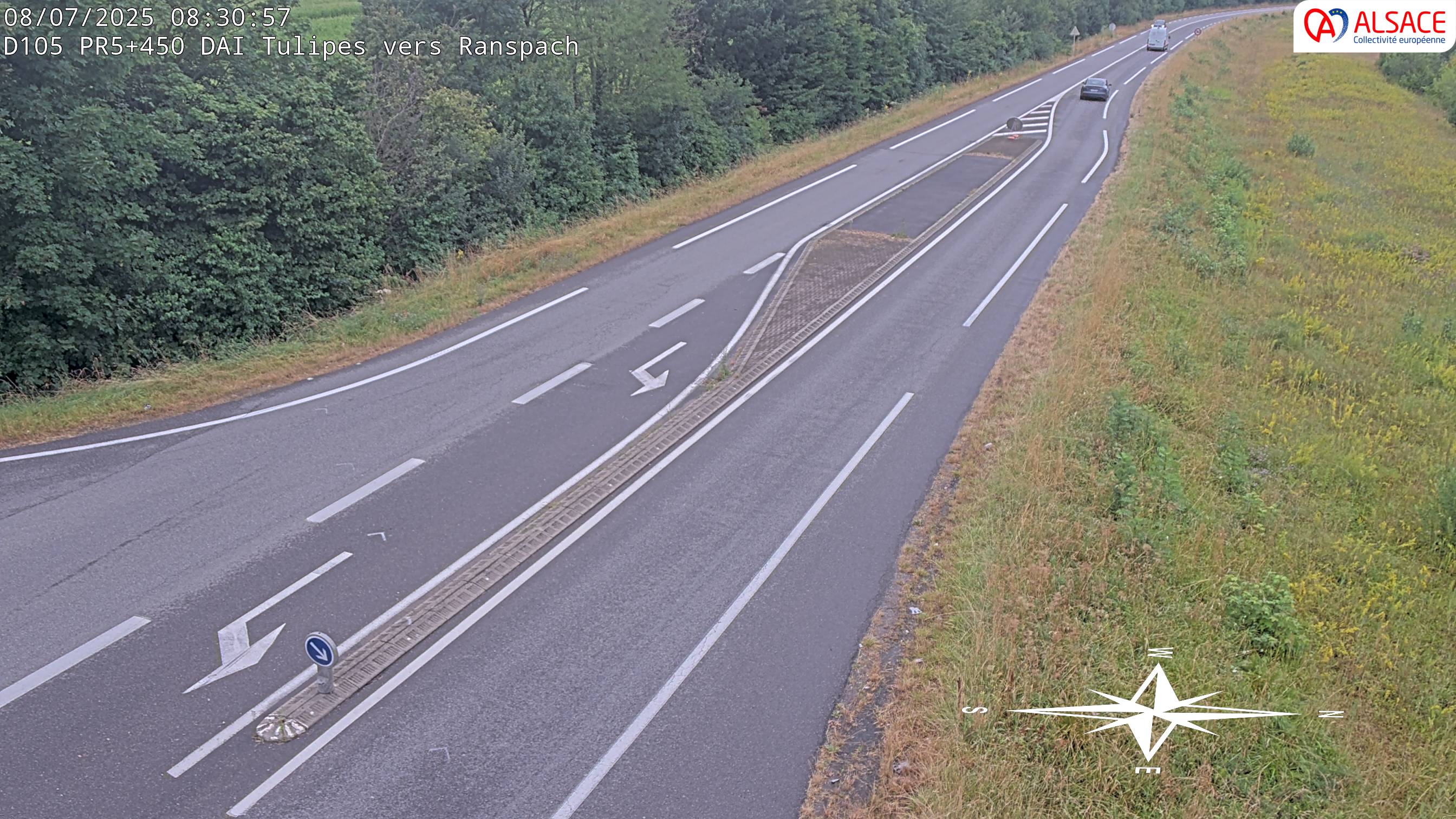 Caméra autoroute France - A35, Saint-Louis direction Mulhouse, à hauteur de la plate-forme