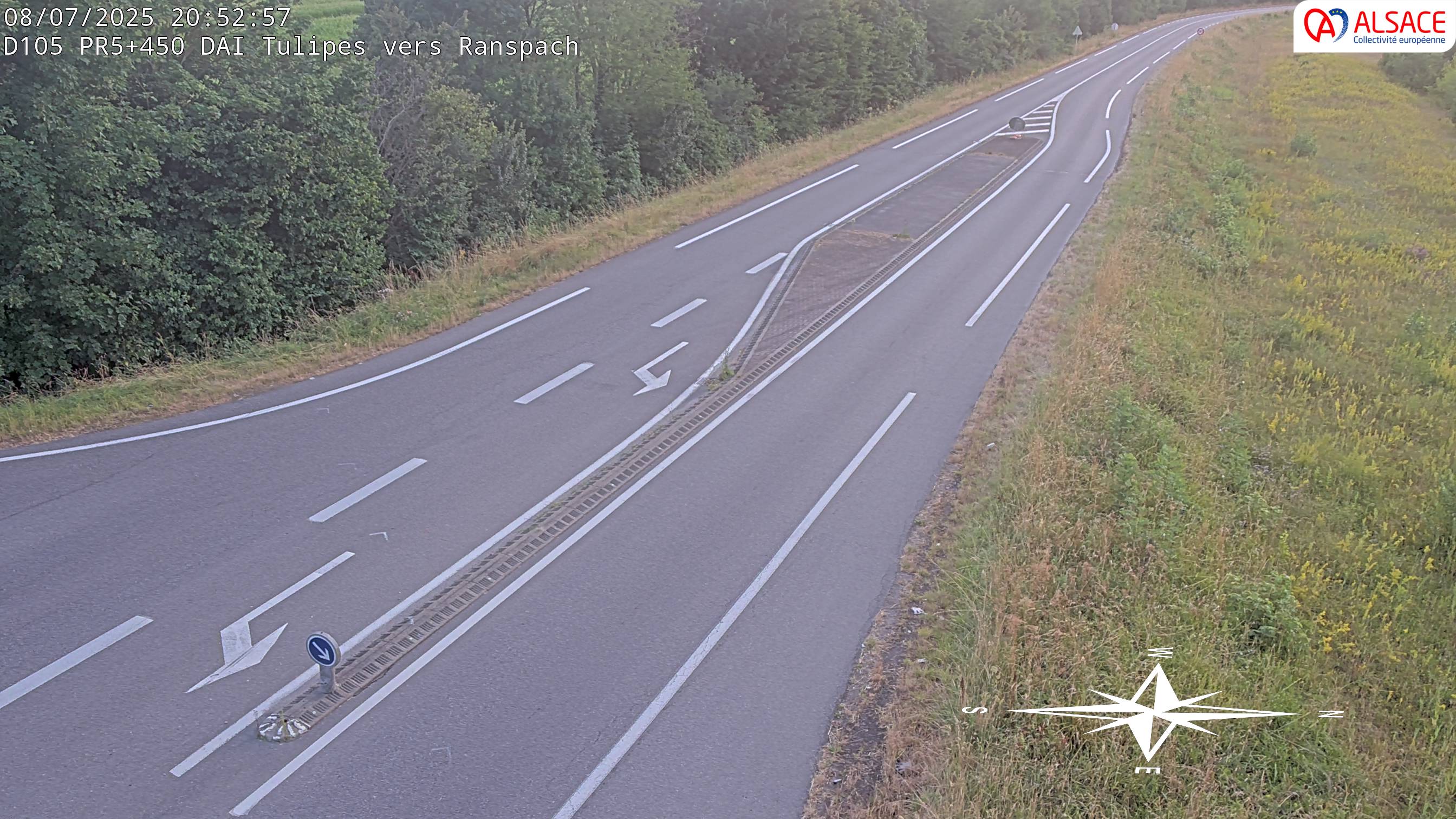Caméra autoroute France - A35, Saint-Louis direction Mulhouse, à hauteur de la plate-forme