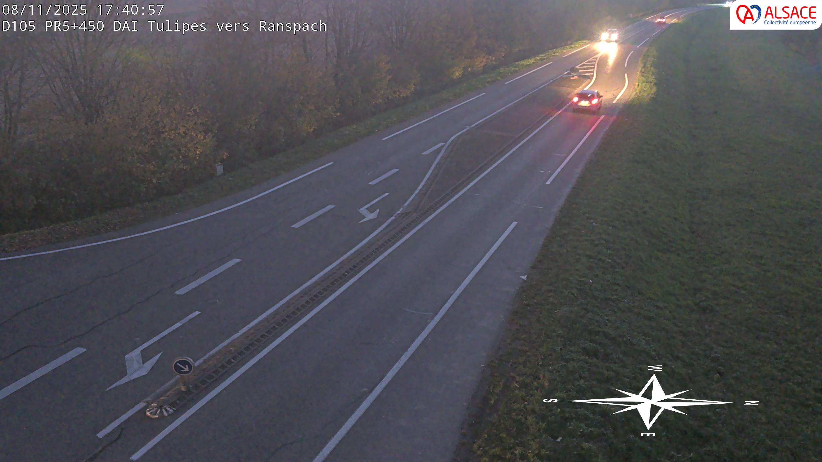 Caméra autoroute France - A35, Saint-Louis direction Mulhouse, à hauteur de la plate-forme