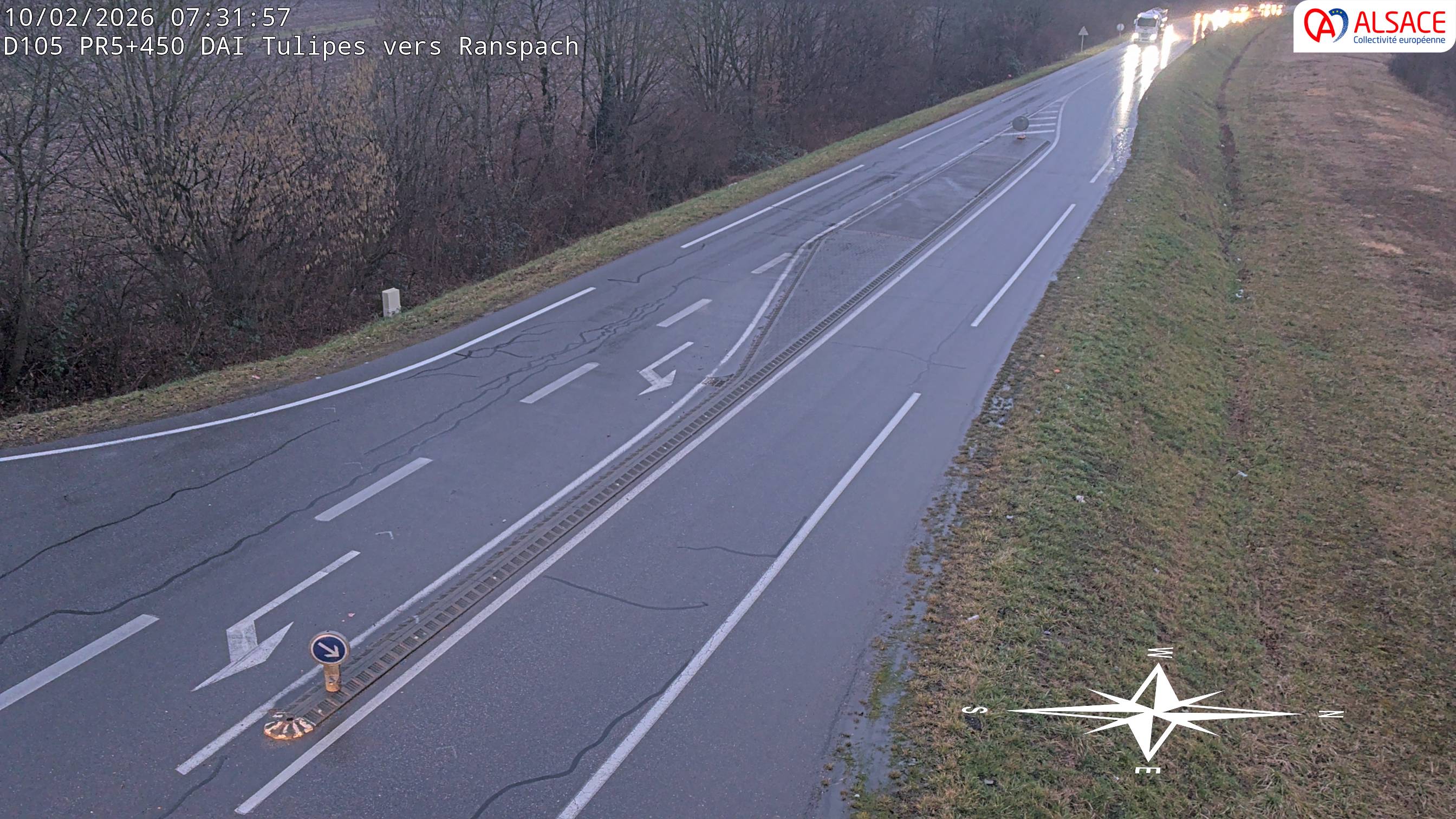 Caméra autoroute France - A35, Saint-Louis direction Mulhouse, à hauteur de la plate-forme