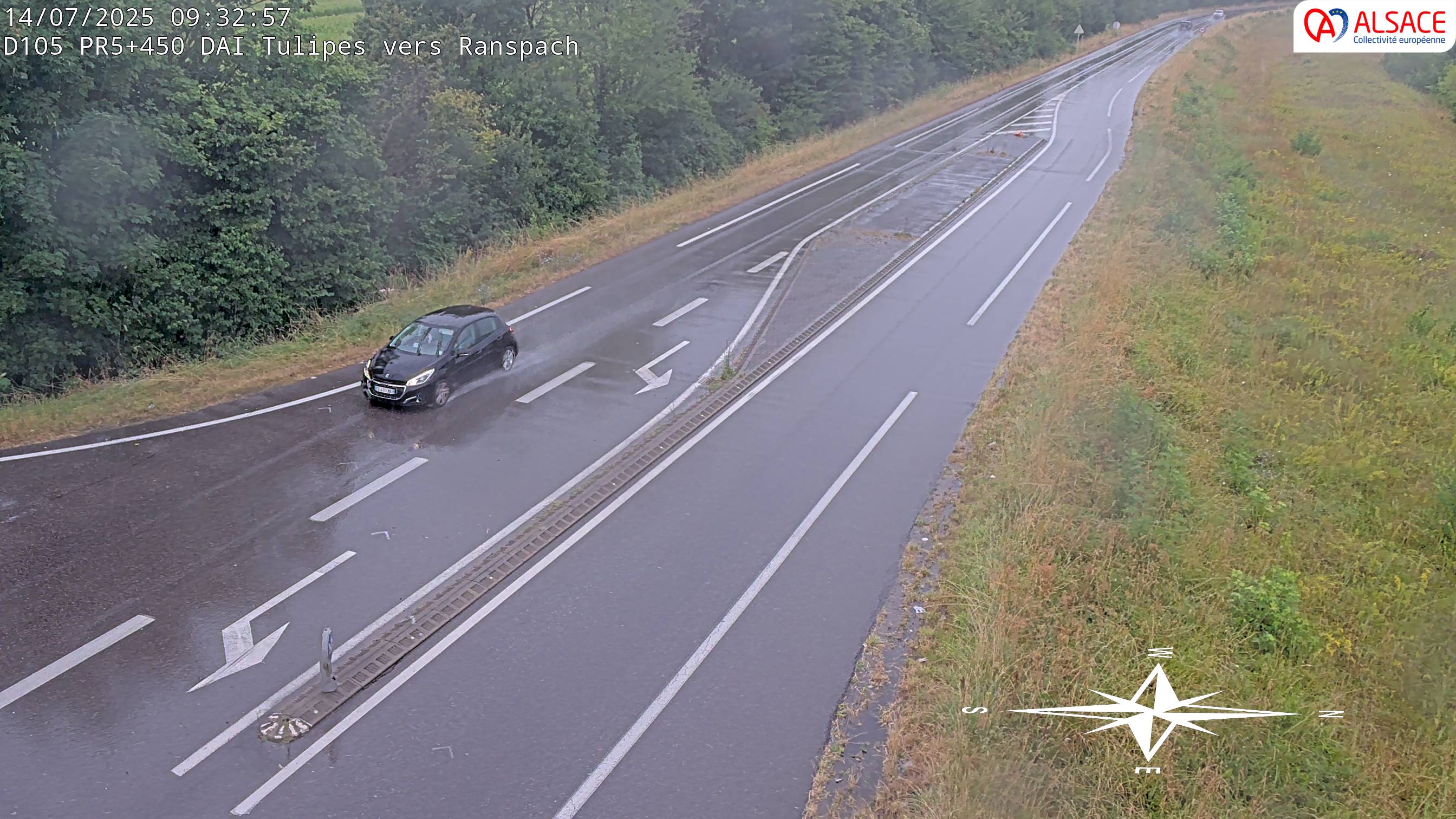 Caméra autoroute France - A35, Saint-Louis direction Mulhouse, à hauteur de la plate-forme