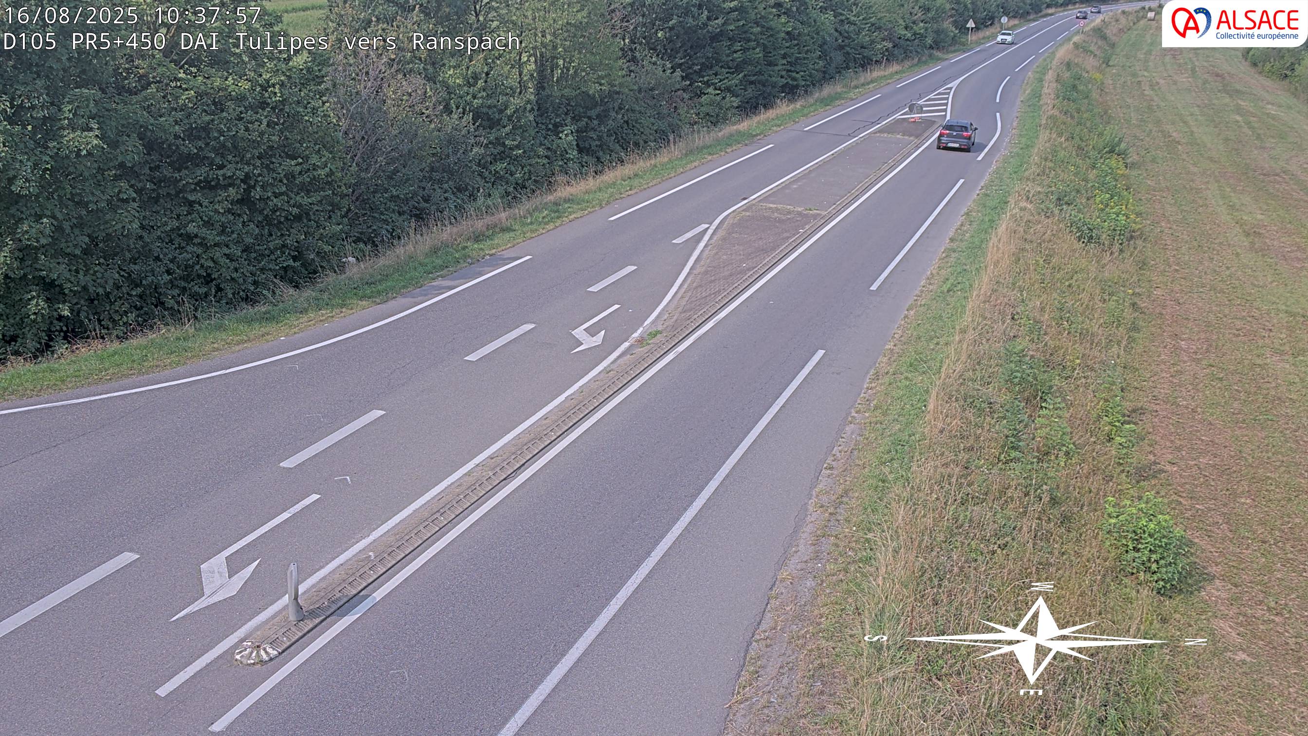 Caméra autoroute France - A35, Saint-Louis direction Mulhouse, à hauteur de la plate-forme