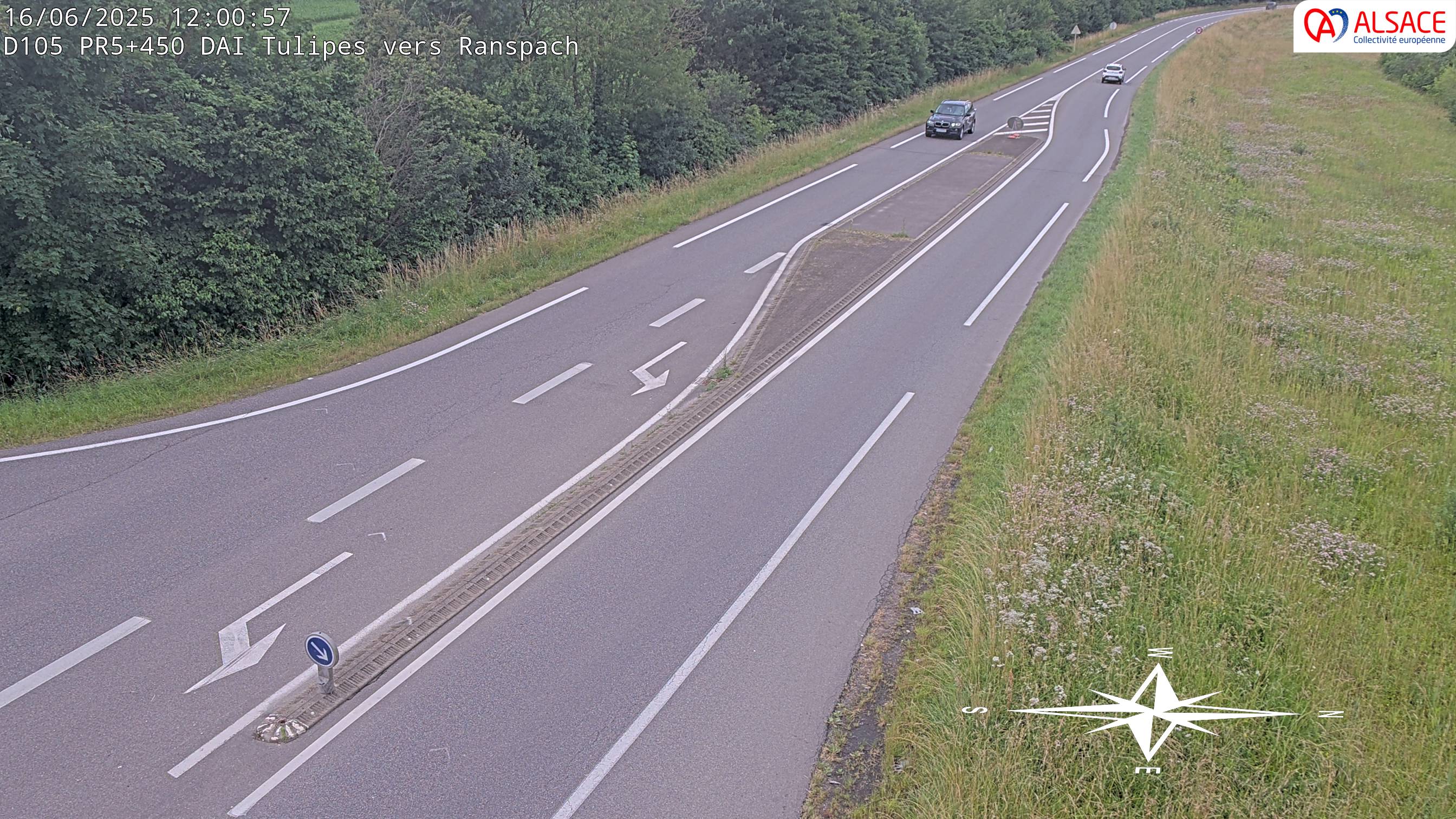 Caméra autoroute France - A35, Saint-Louis direction Mulhouse, à hauteur de la plate-forme