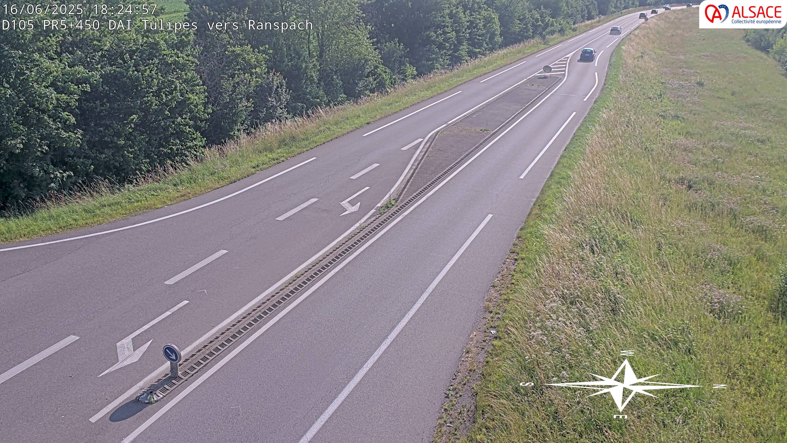 Caméra autoroute France - A35, Saint-Louis direction Mulhouse, à hauteur de la plate-forme