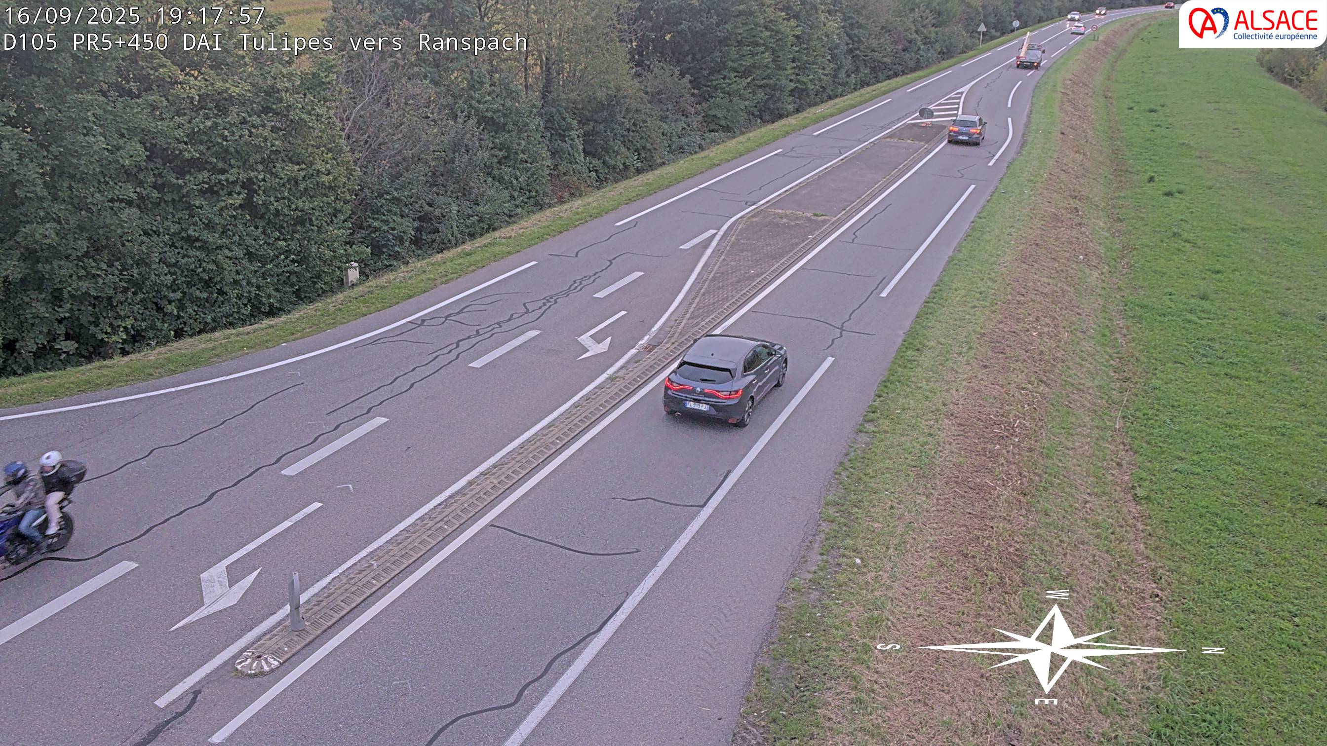 Caméra autoroute France - A35, Saint-Louis direction Mulhouse, à hauteur de la plate-forme