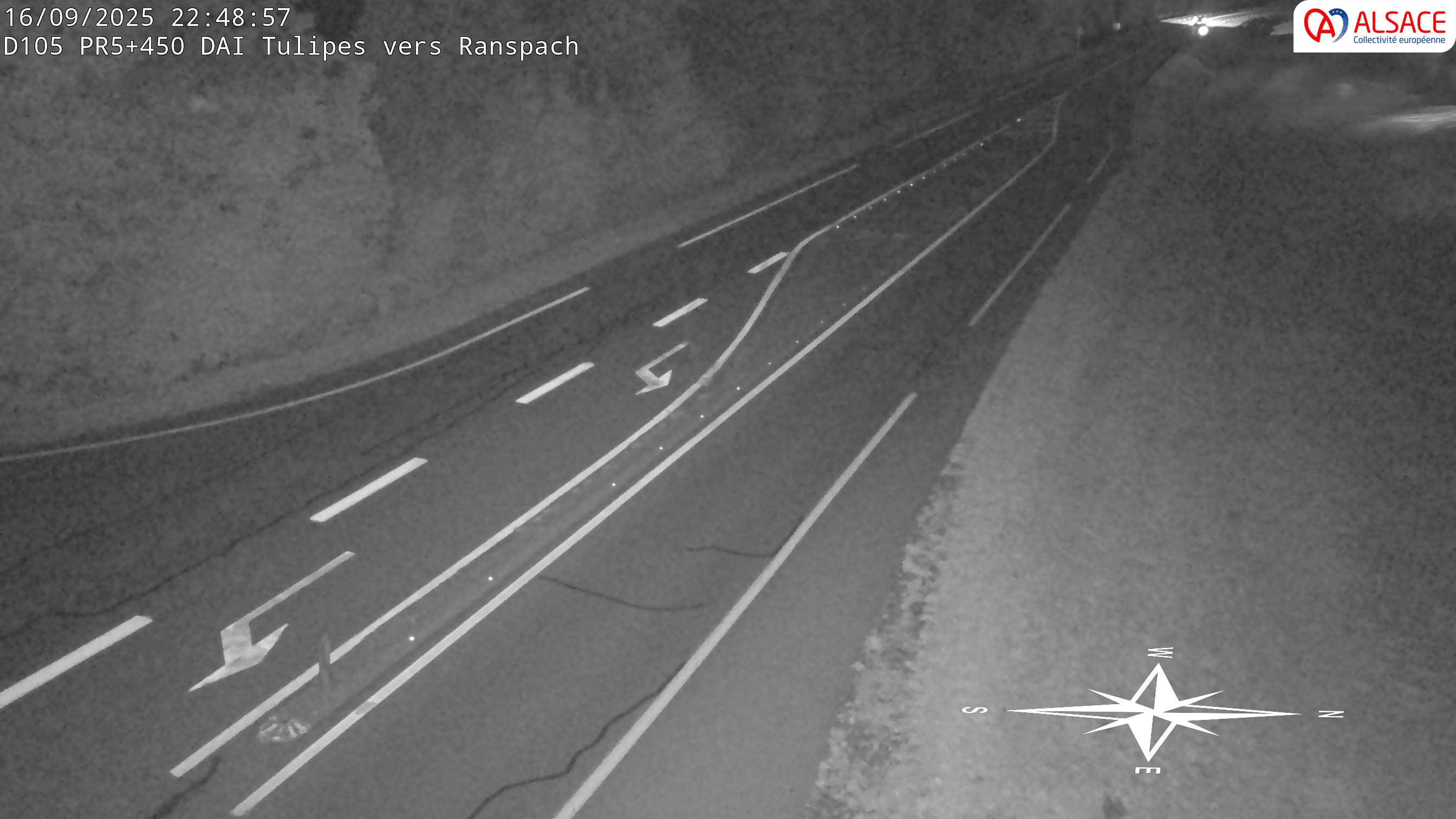 Caméra autoroute France - A35, Saint-Louis direction Mulhouse, à hauteur de la plate-forme
