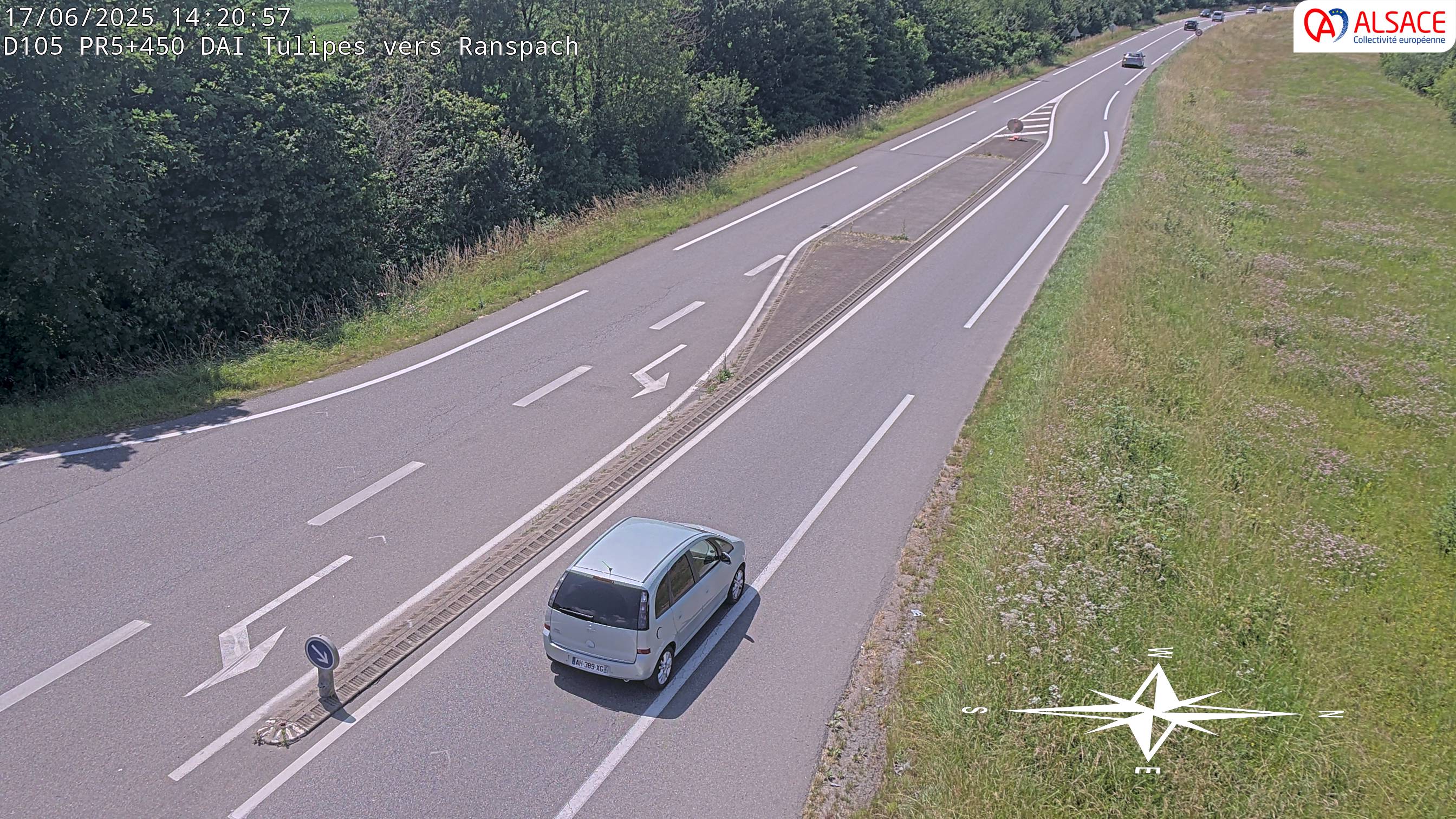 Caméra autoroute France - A35, Saint-Louis direction Mulhouse, à hauteur de la plate-forme