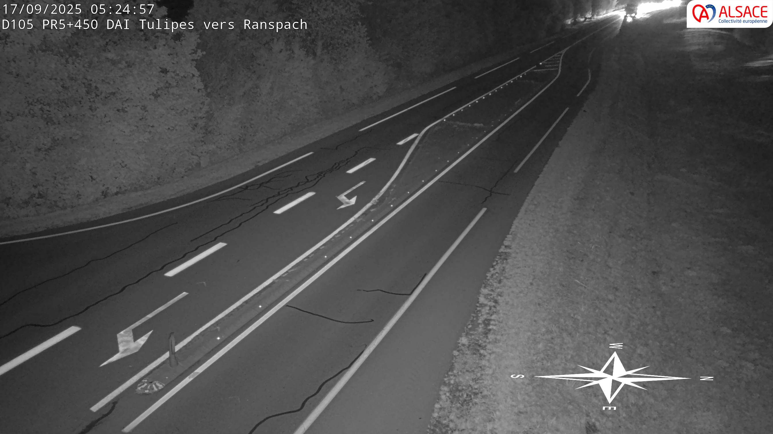 Caméra autoroute France - A35, Saint-Louis direction Mulhouse, à hauteur de la plate-forme