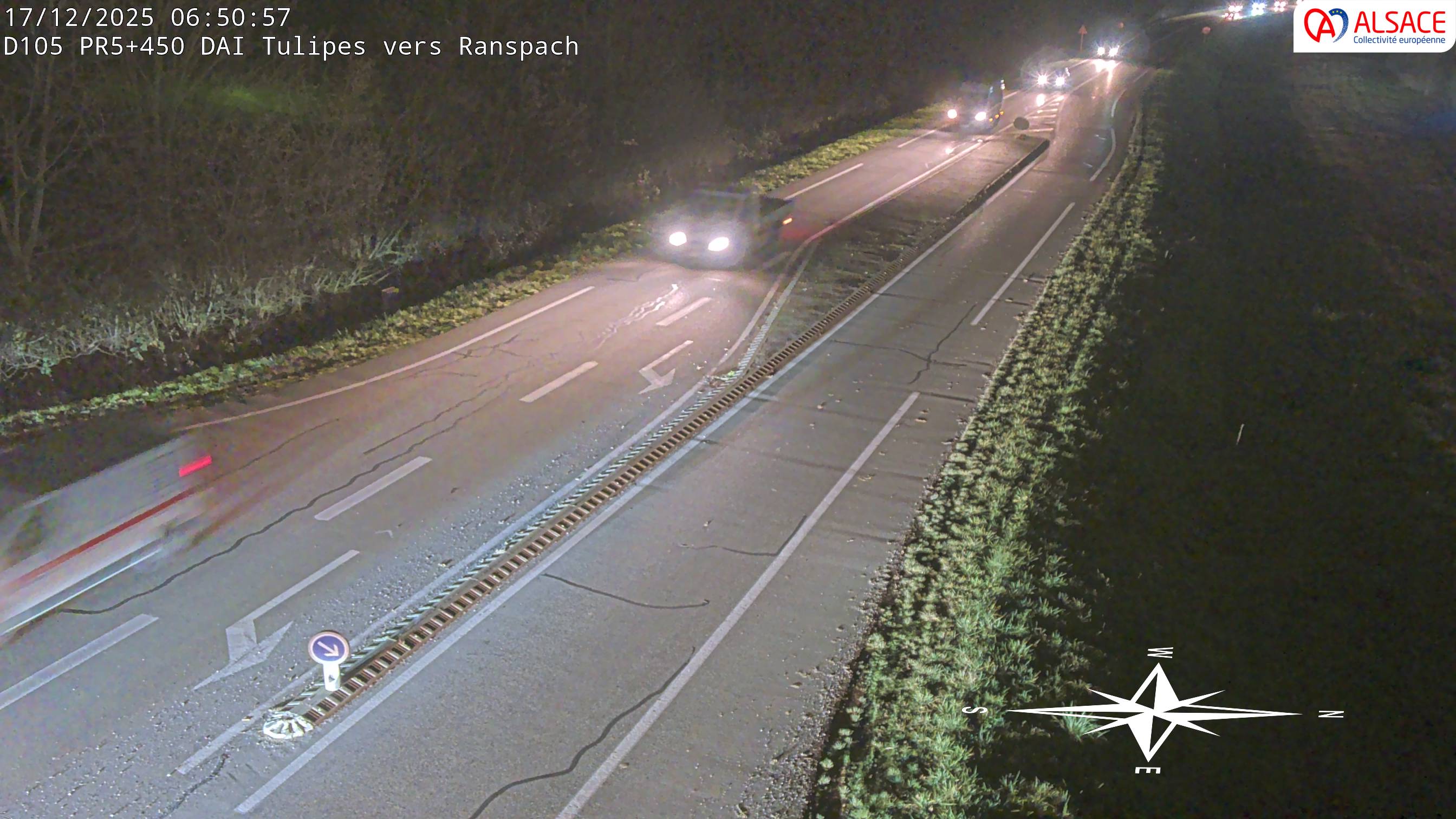 Caméra autoroute France - A35, Saint-Louis direction Mulhouse, à hauteur de la plate-forme