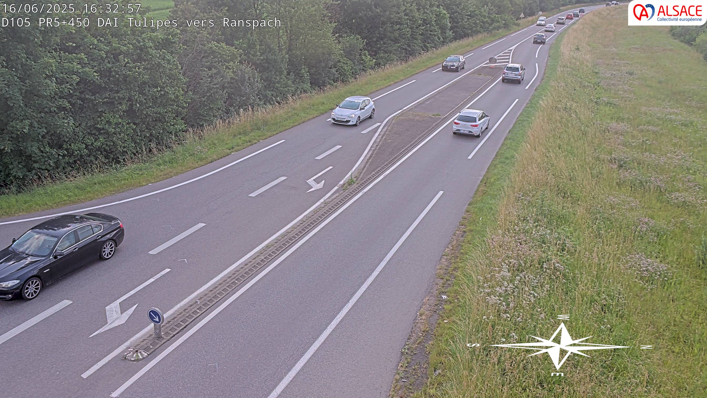 Caméra autoroute France - A35, Saint-Louis direction Mulhouse, à hauteur de la plate-forme