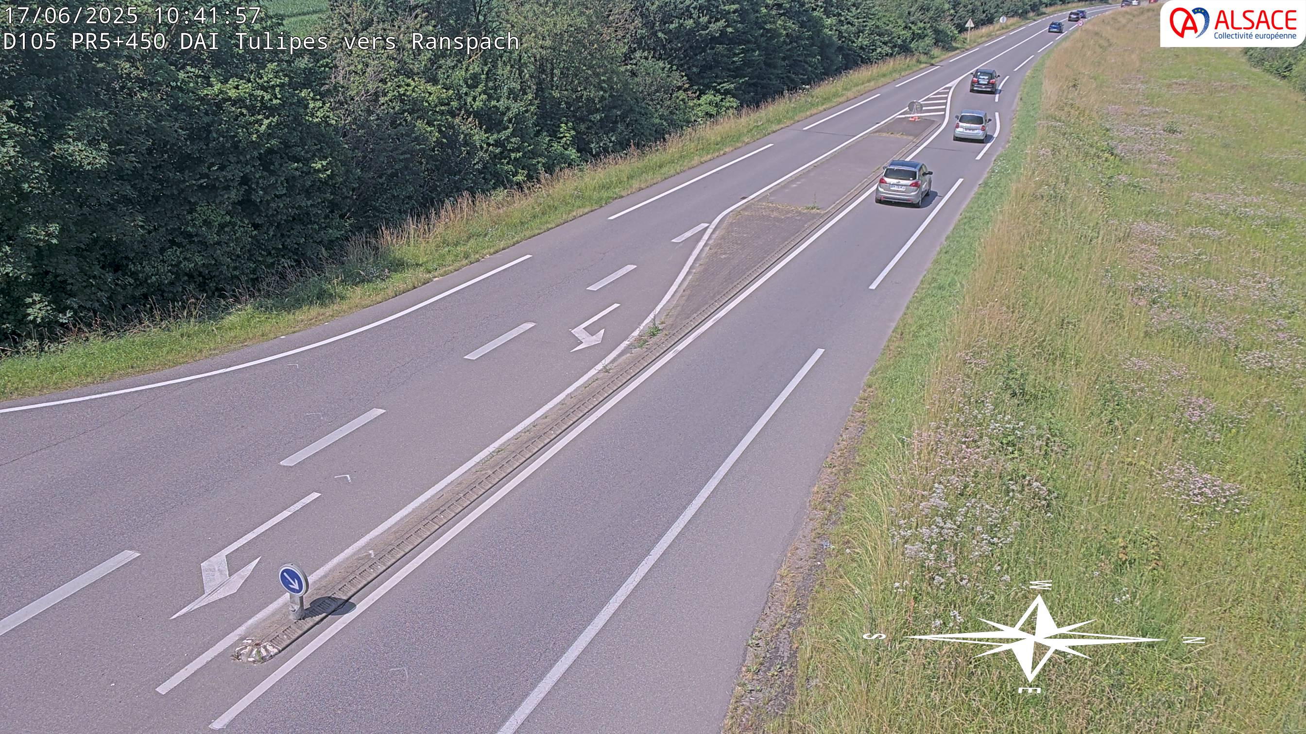 Caméra autoroute France - A35, Saint-Louis direction Mulhouse, à hauteur de la plate-forme