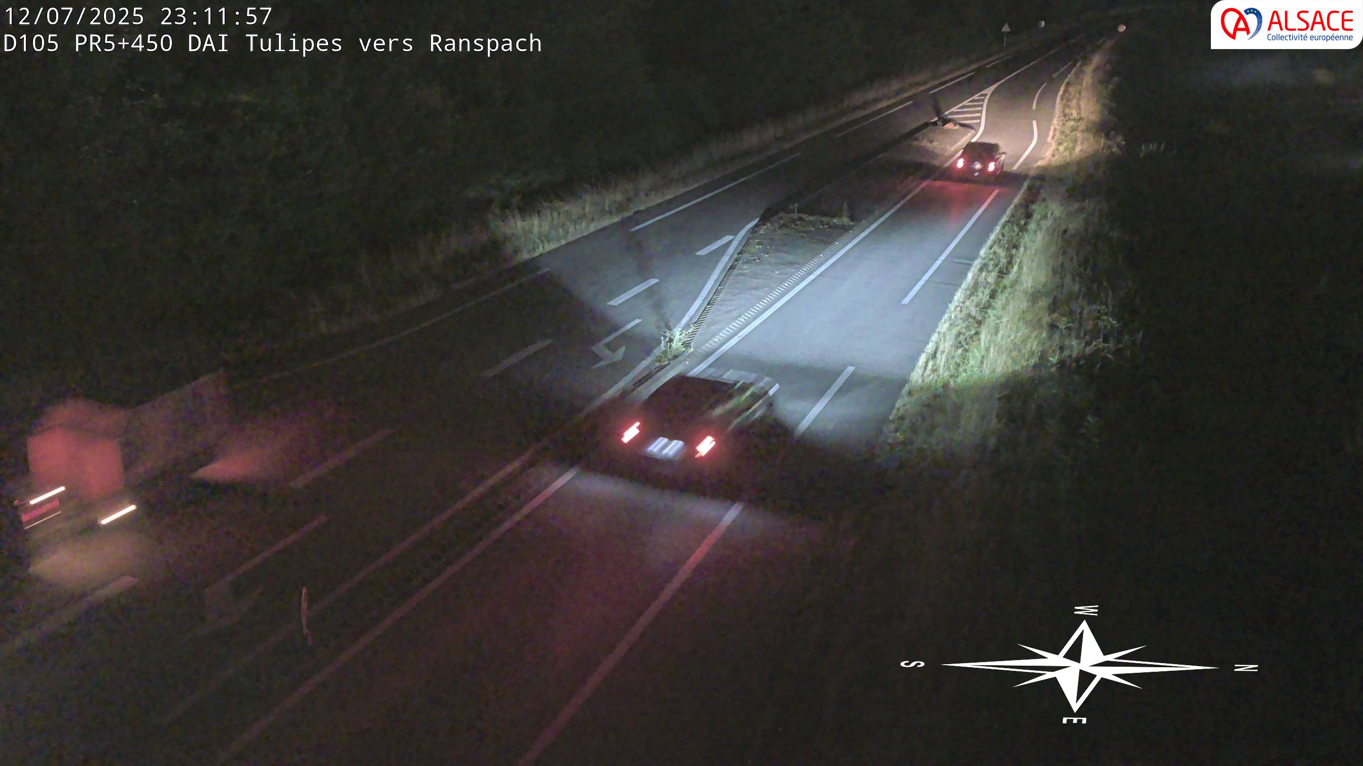 Caméra autoroute France - A35, Saint-Louis direction Mulhouse, à hauteur de la plate-forme