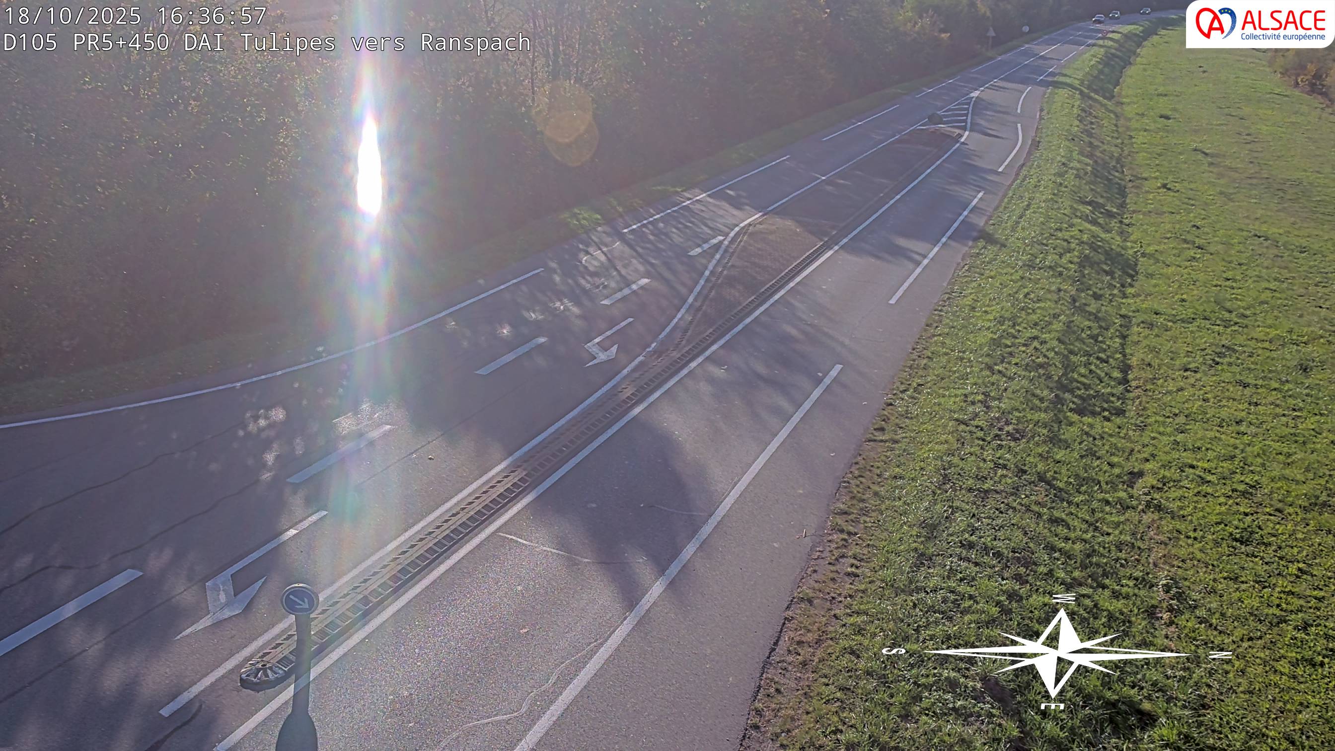 Caméra autoroute France - A35, Saint-Louis direction Mulhouse, à hauteur de la plate-forme