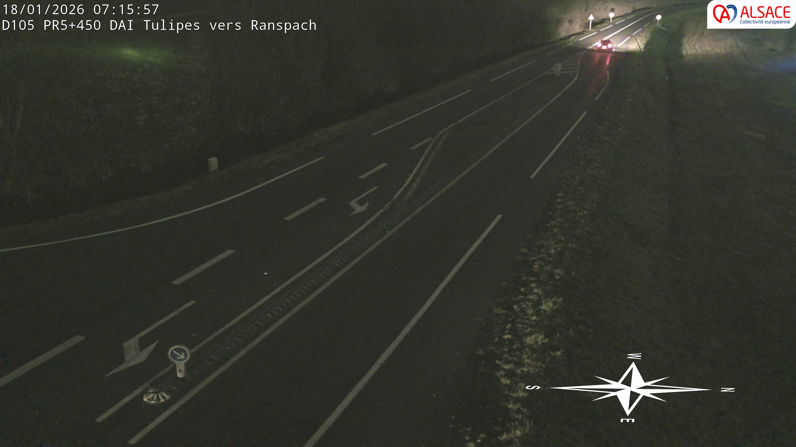 Caméra autoroute France - A35, Saint-Louis direction Mulhouse, à hauteur de la plate-forme