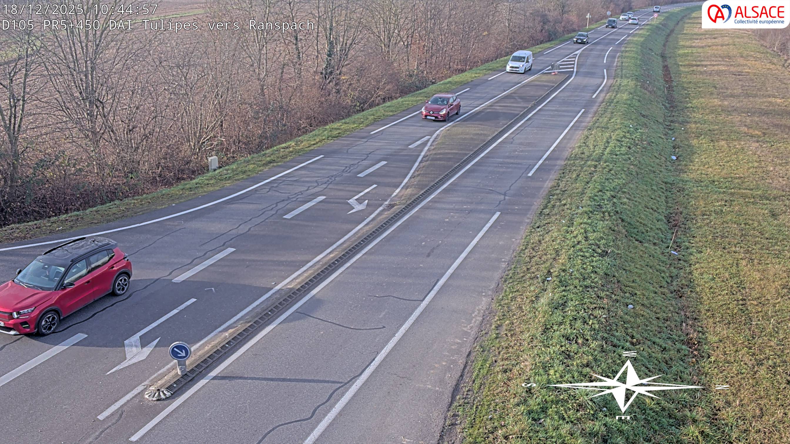 Caméra autoroute France - A35, Saint-Louis direction Mulhouse, à hauteur de la plate-forme