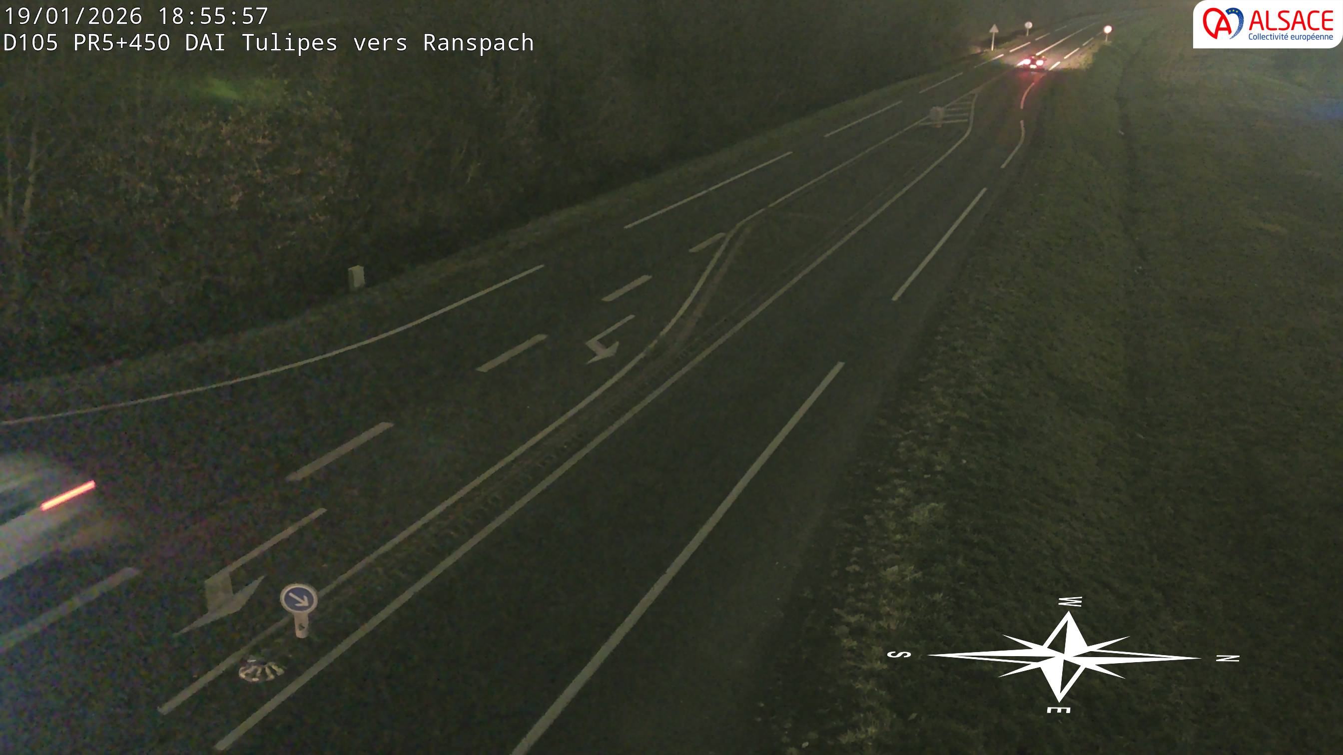 Caméra autoroute France - A35, Saint-Louis direction Mulhouse, à hauteur de la plate-forme