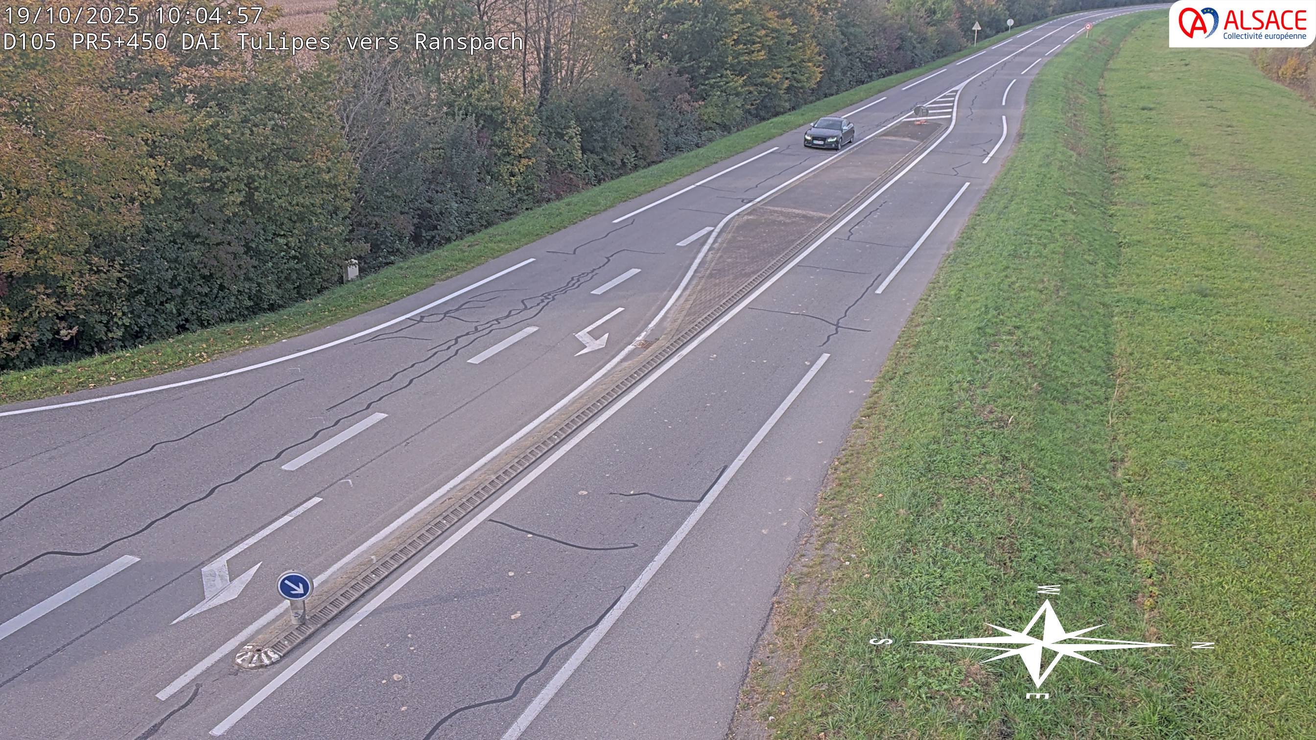 Caméra autoroute France - A35, Saint-Louis direction Mulhouse, à hauteur de la plate-forme