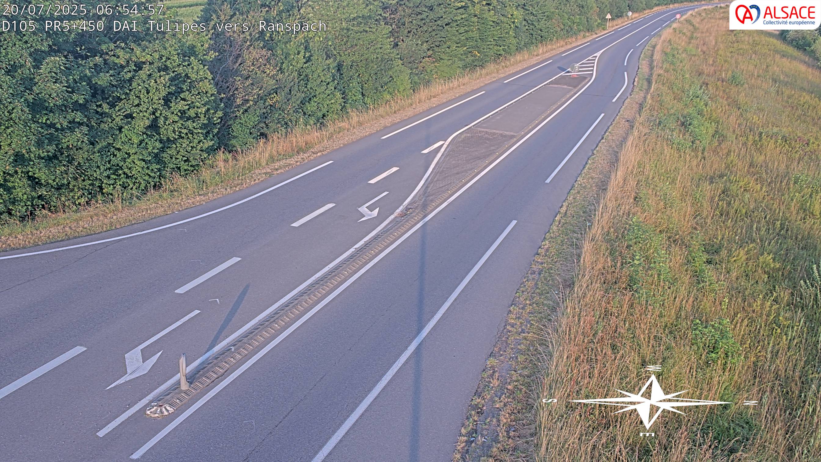 Caméra autoroute France - A35, Saint-Louis direction Mulhouse, à hauteur de la plate-forme
