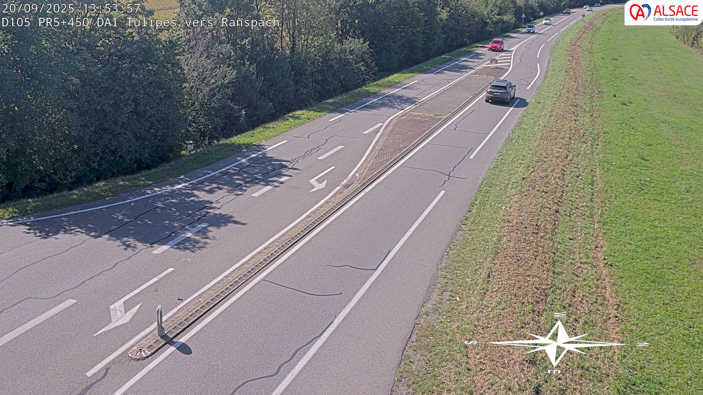 Caméra autoroute France - A35, Saint-Louis direction Mulhouse, à hauteur de la plate-forme
