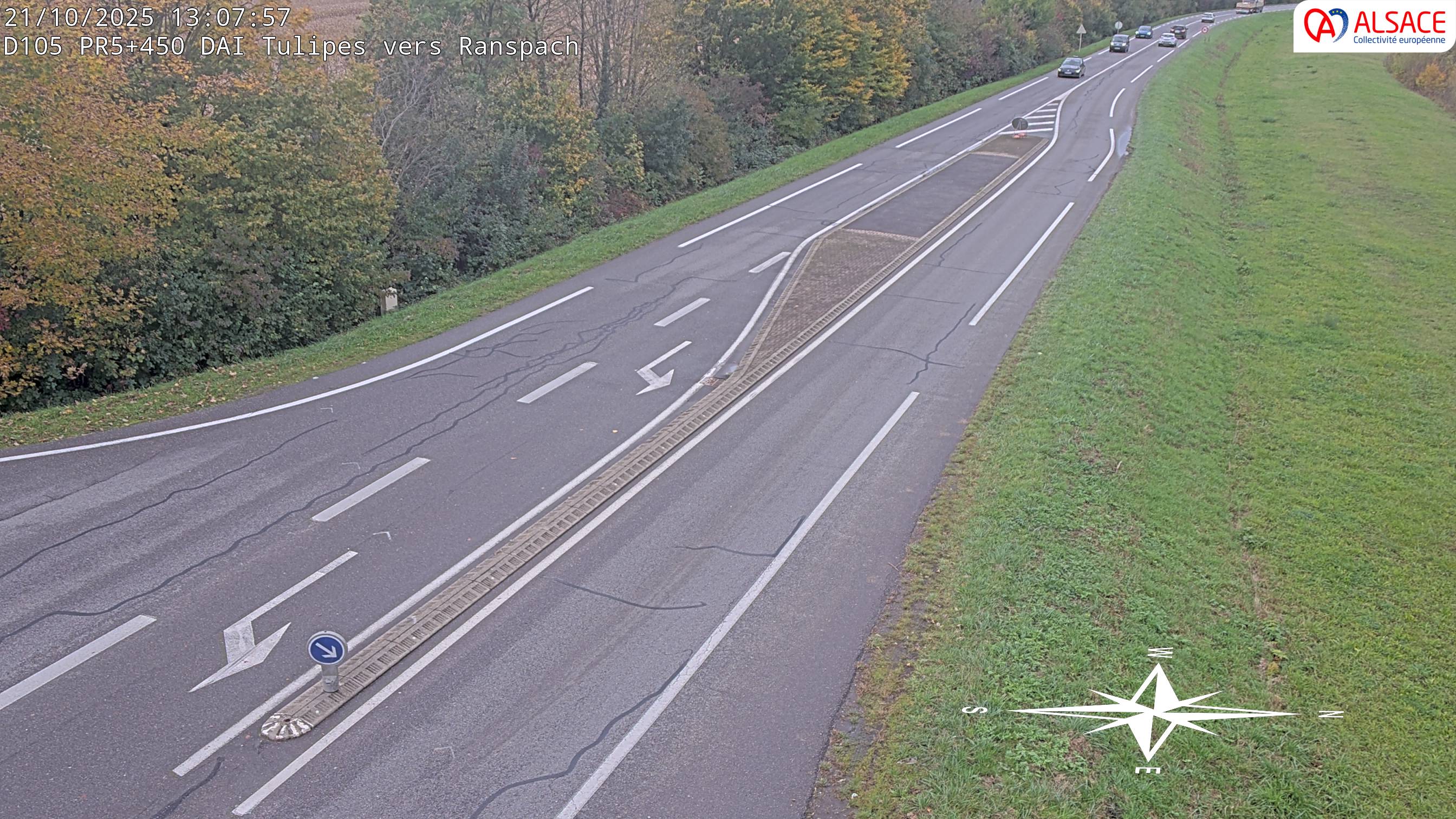 Caméra autoroute France - A35, Saint-Louis direction Mulhouse, à hauteur de la plate-forme