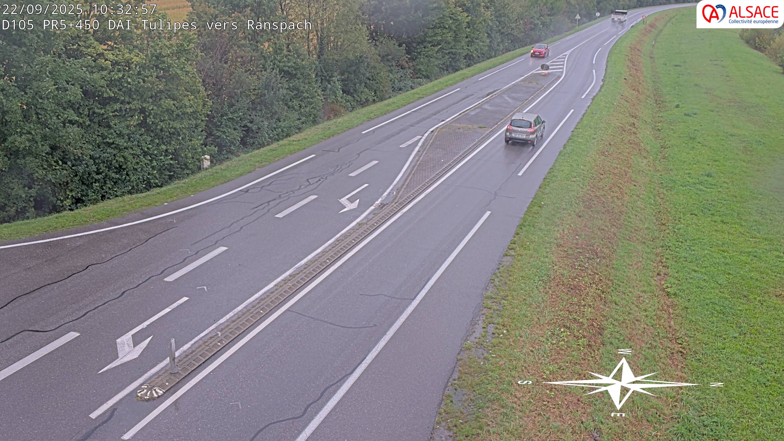 Caméra autoroute France - A35, Saint-Louis direction Mulhouse, à hauteur de la plate-forme