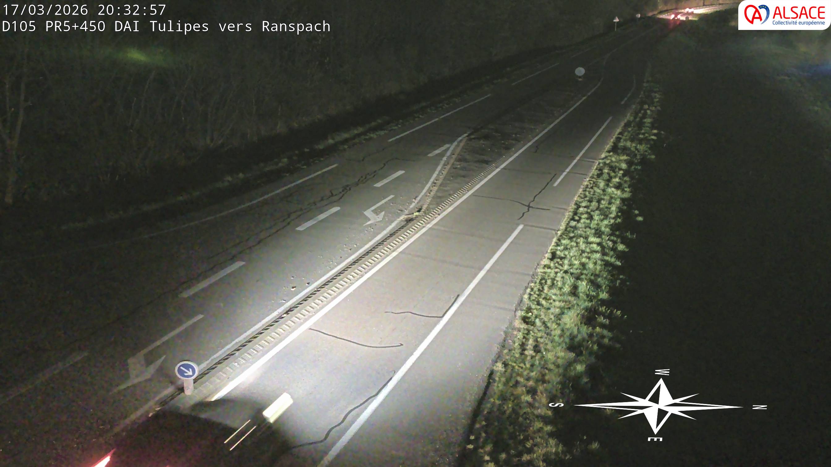 Caméra autoroute France - A35, Saint-Louis direction Mulhouse, à hauteur de la plate-forme