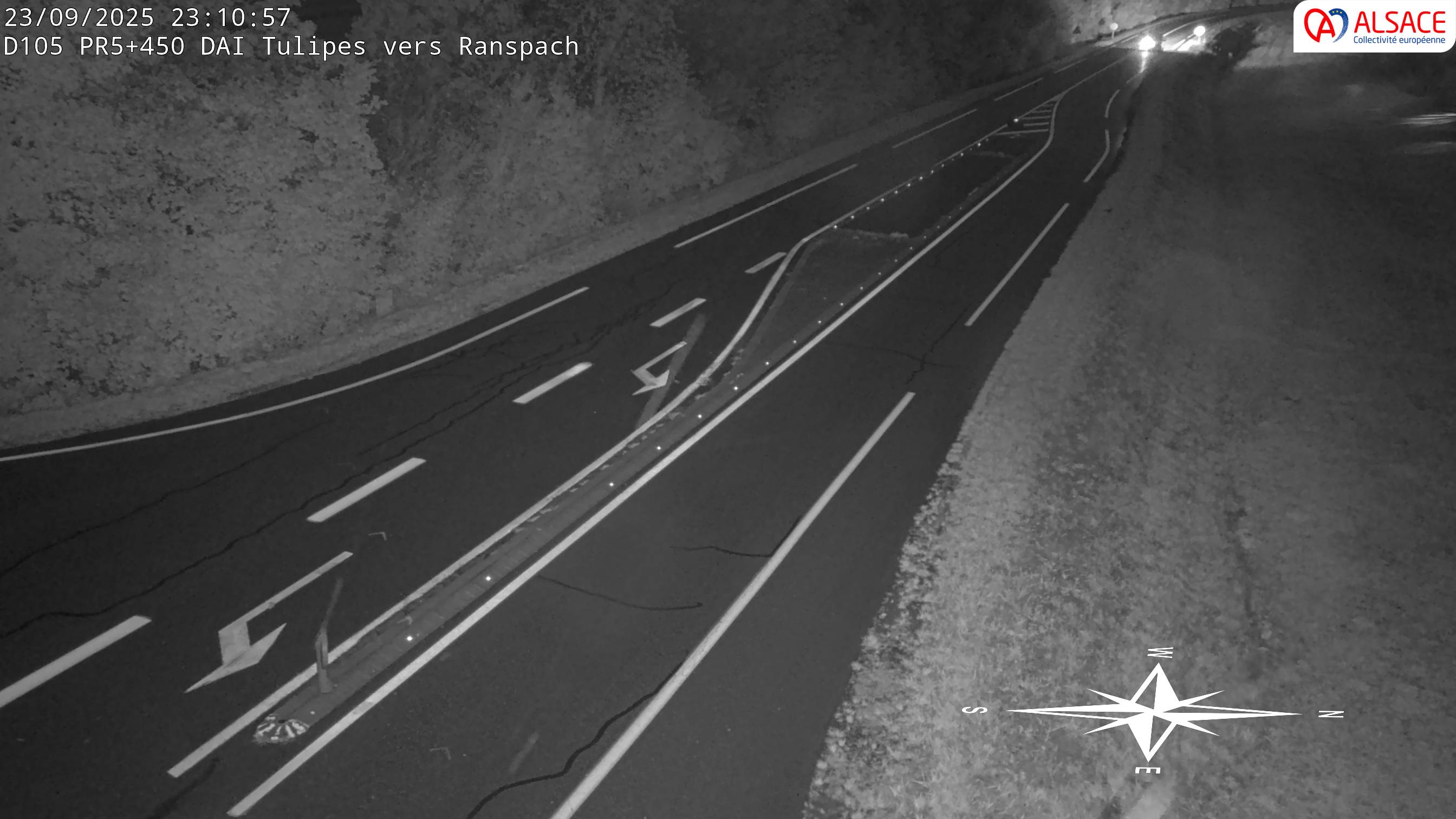 Caméra autoroute France - A35, Saint-Louis direction Mulhouse, à hauteur de la plate-forme
