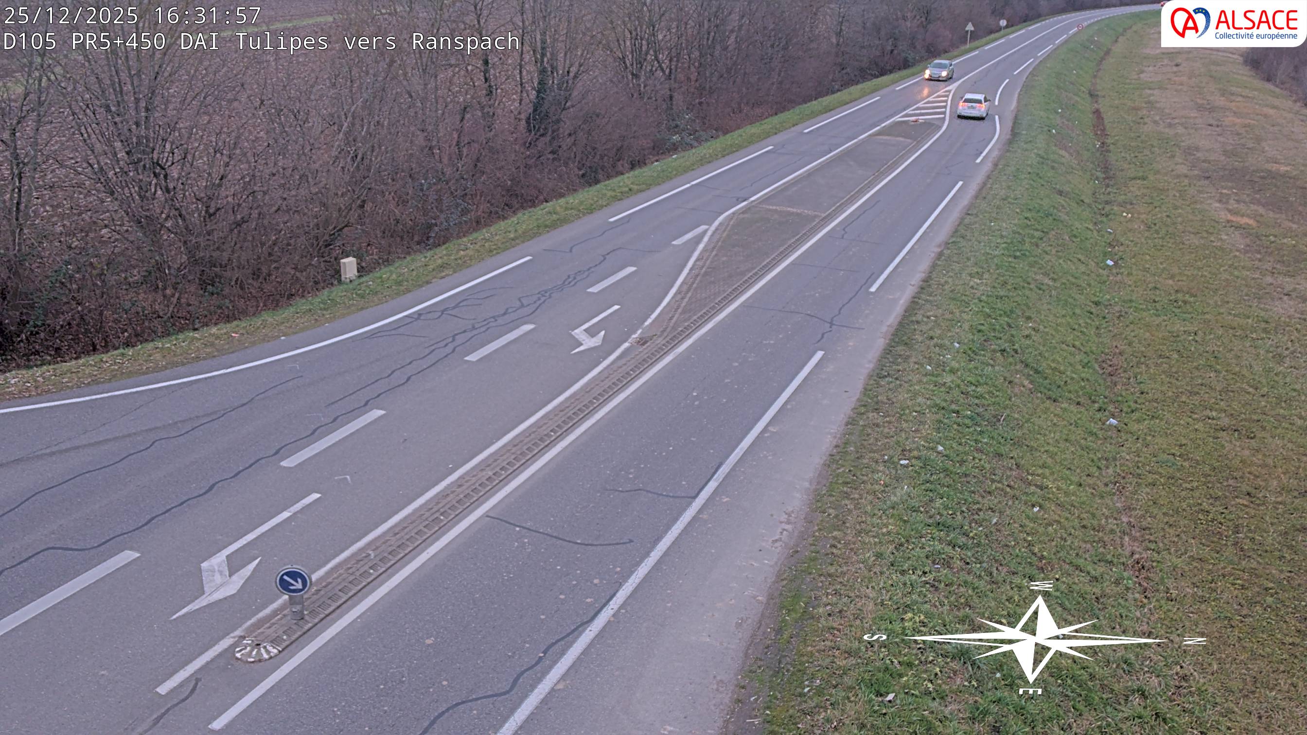 Caméra autoroute France - A35, Saint-Louis direction Mulhouse, à hauteur de la plate-forme